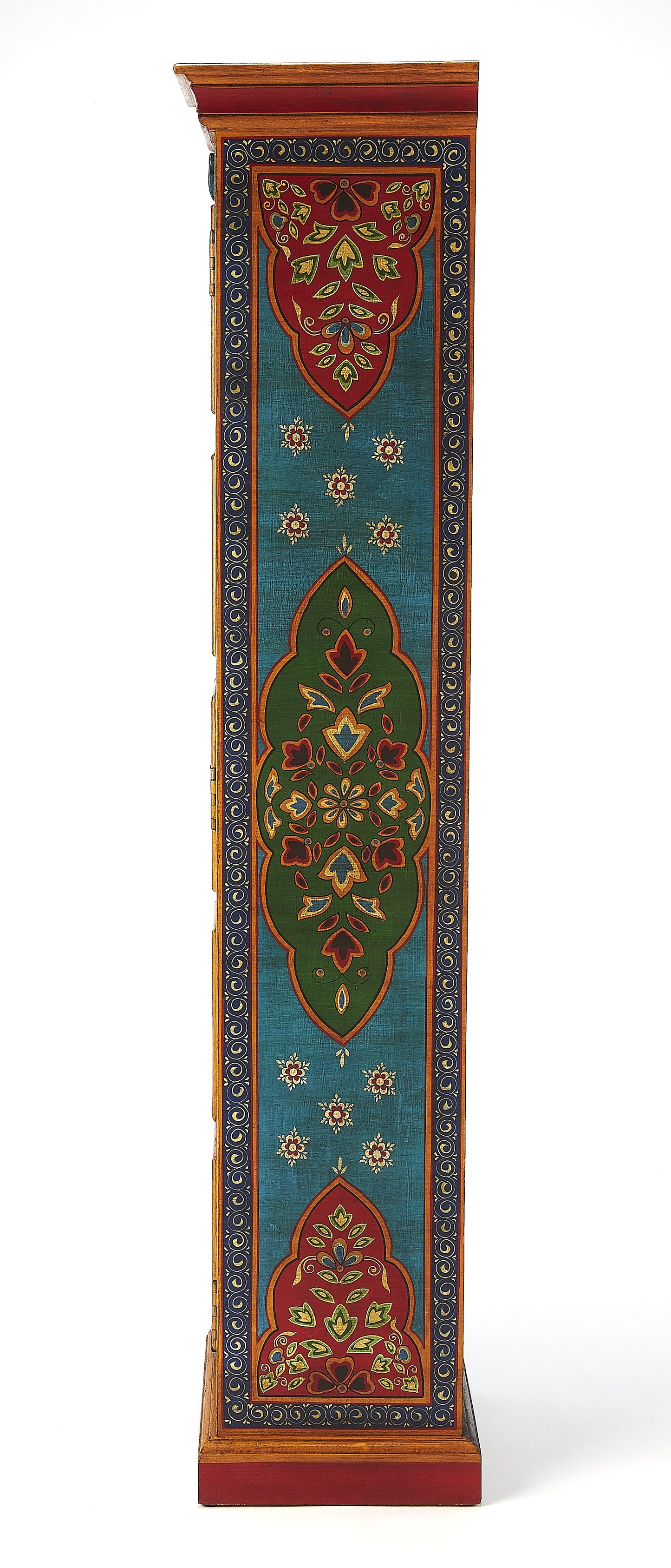 Butler Specialty Company Amir 16 in. W x 60 in. H Wood Hand Painted Tall Cabinet with Storage, Multi-Color