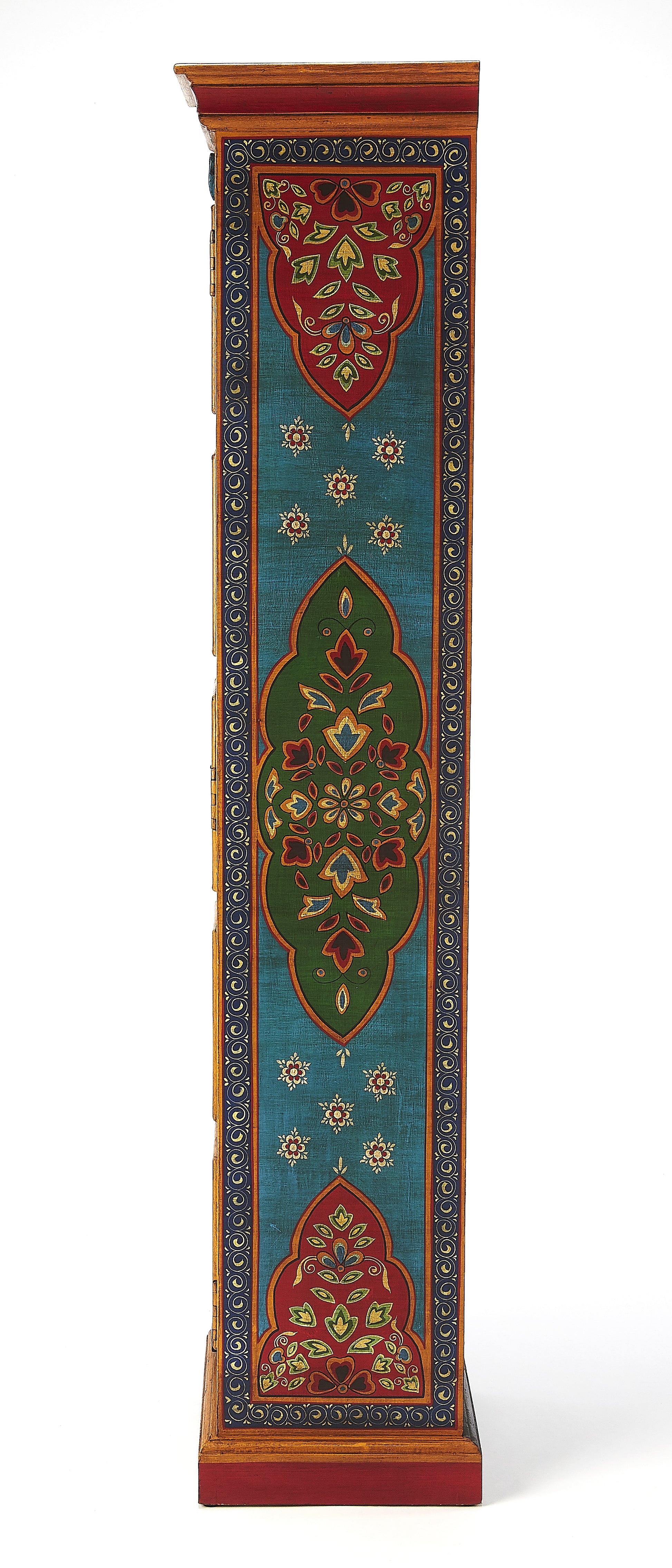 Butler Specialty Company Amir 16 in. W x 60 in. H Wood Hand Painted Tall Cabinet with Storage, Multi-Color
