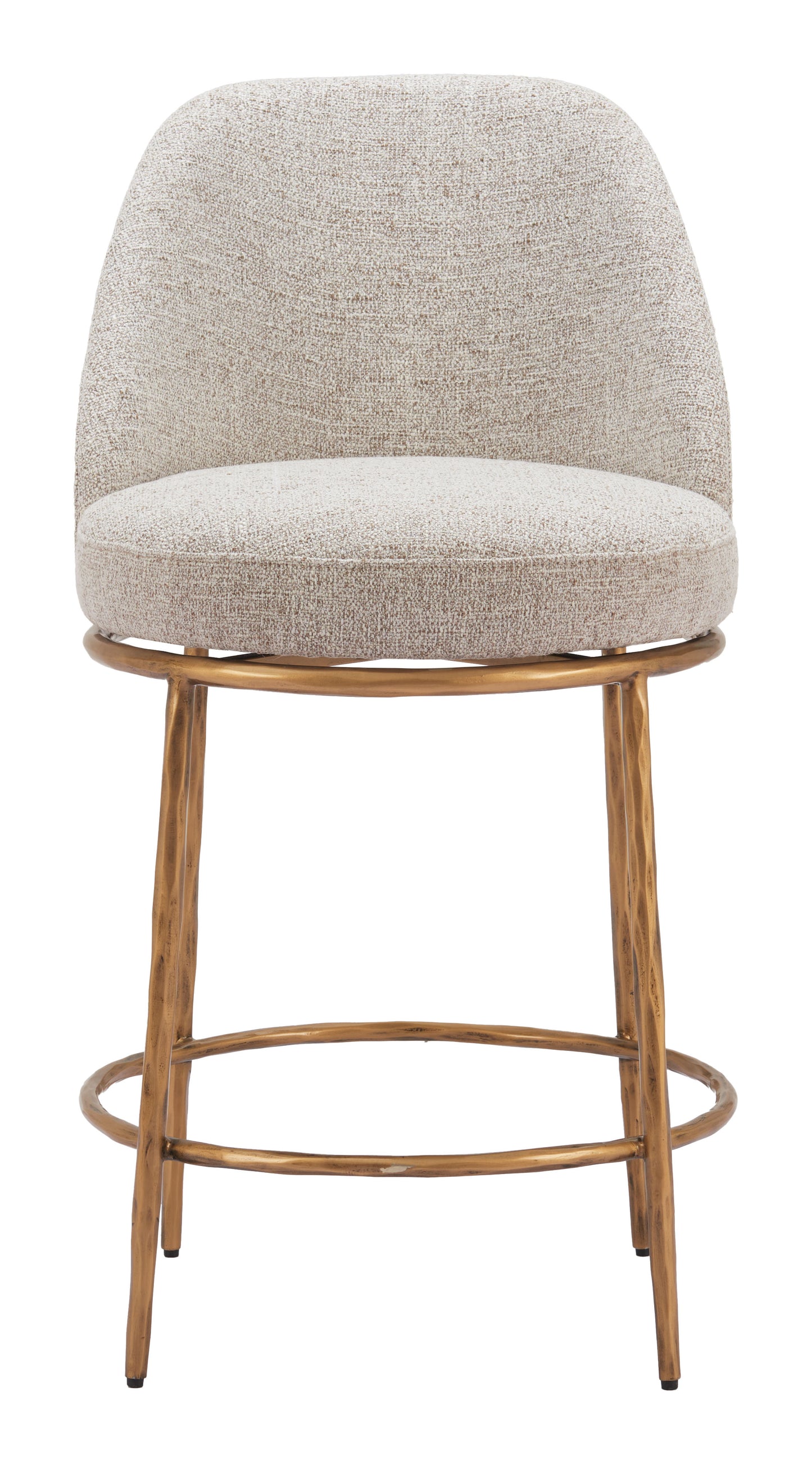 Nordhavn Swivel Counter Stool Beige & Gold - 3