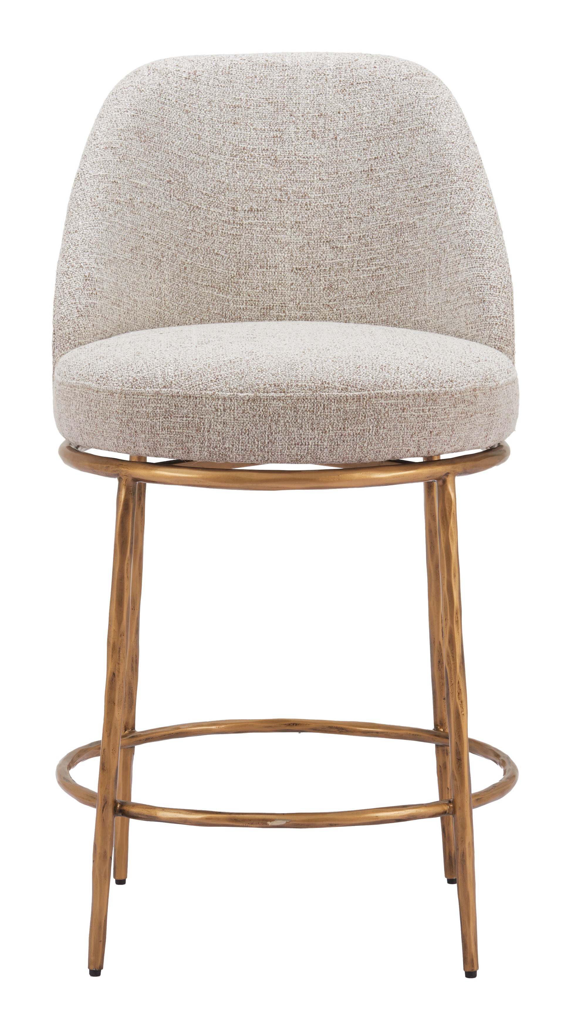 Nordhavn Swivel Counter Stool Beige & Gold - 3