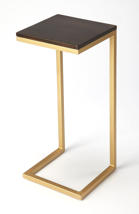 Kilmer Wood & Metal Side Table in Gold 5374226