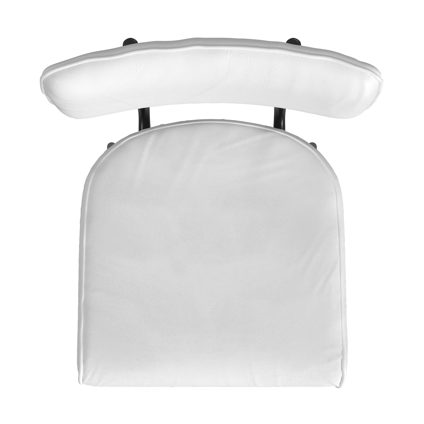Butler Specialty Company Saddle 26 in. Seat Height Metal and Leather Counter Stool with Back, White