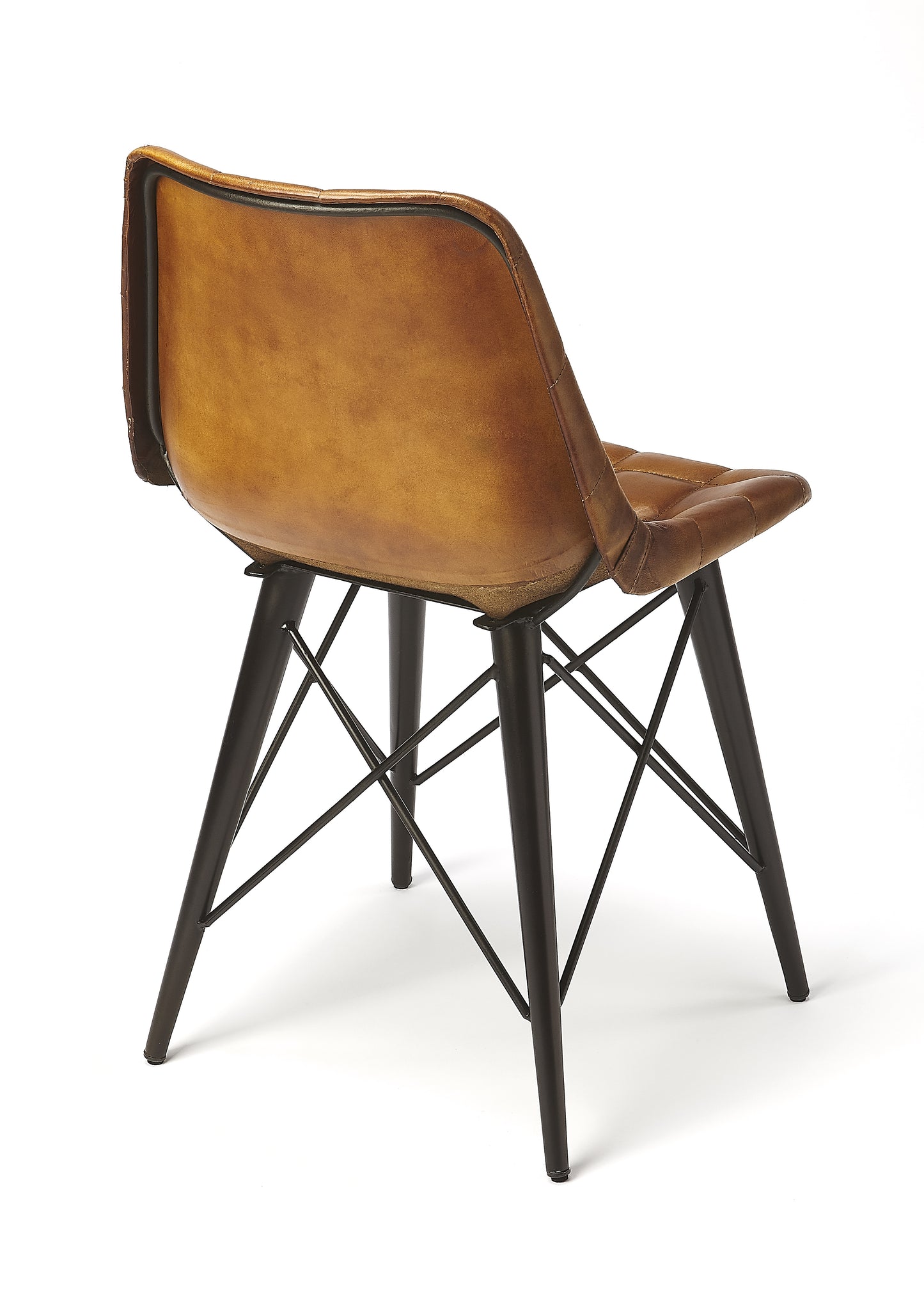 Butler Specialty Company Patty Leather Side Chair, Medium Brown