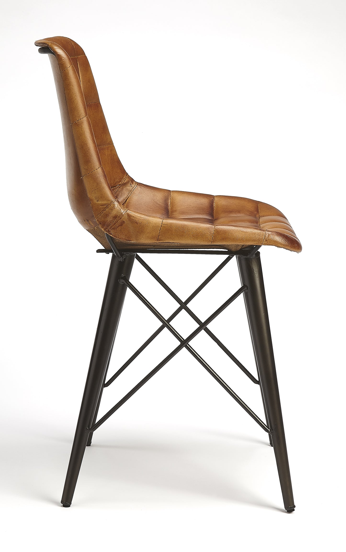 Butler Specialty Company Patty Leather Side Chair, Medium Brown