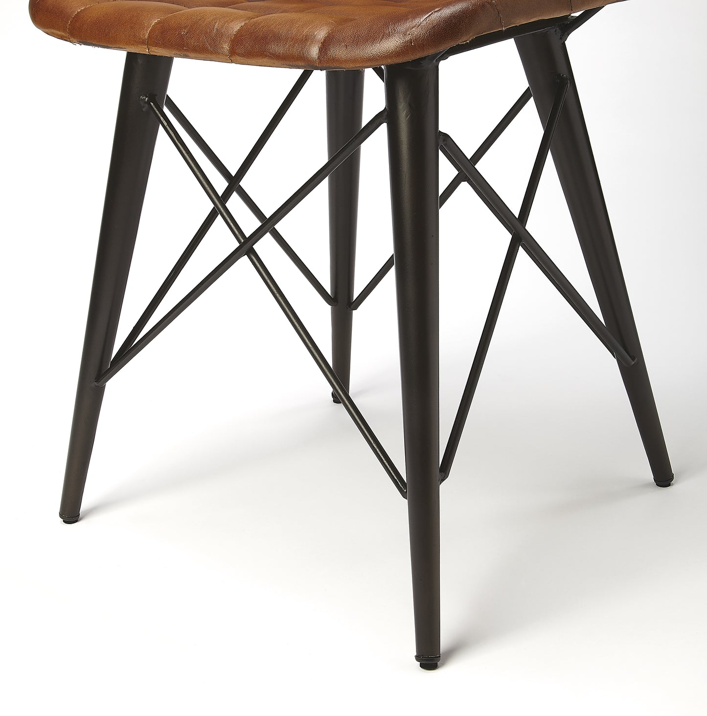 Butler Specialty Company Patty Leather Side Chair, Medium Brown