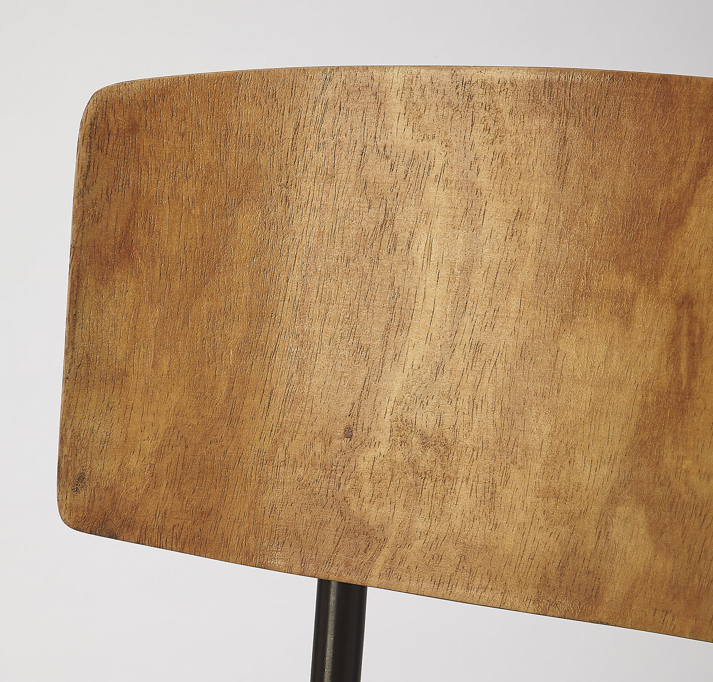 Clark Metal & Wood Leather Side Chair in Medium Brown 5381344