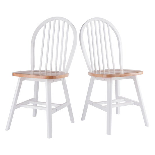Windsor 2-Pc Chair Set, Natural and White
