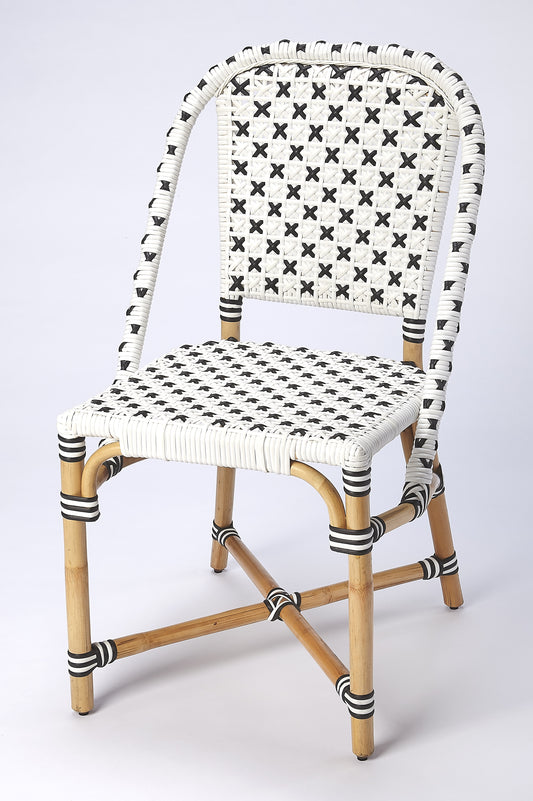 Butler Specialty Company Tenor 18.5 in. Seat Height Rattan Side Dining Chair with Back, White