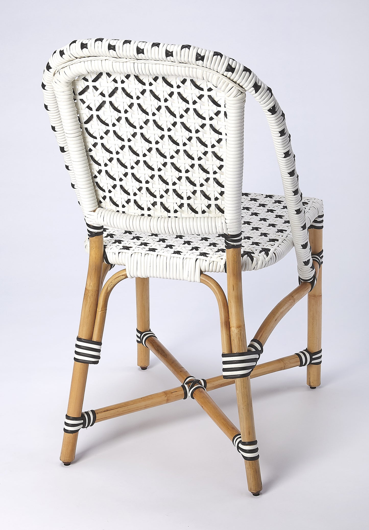Butler Specialty Company Tenor 18.5 in. Seat Height Rattan Side Dining Chair with Back, White