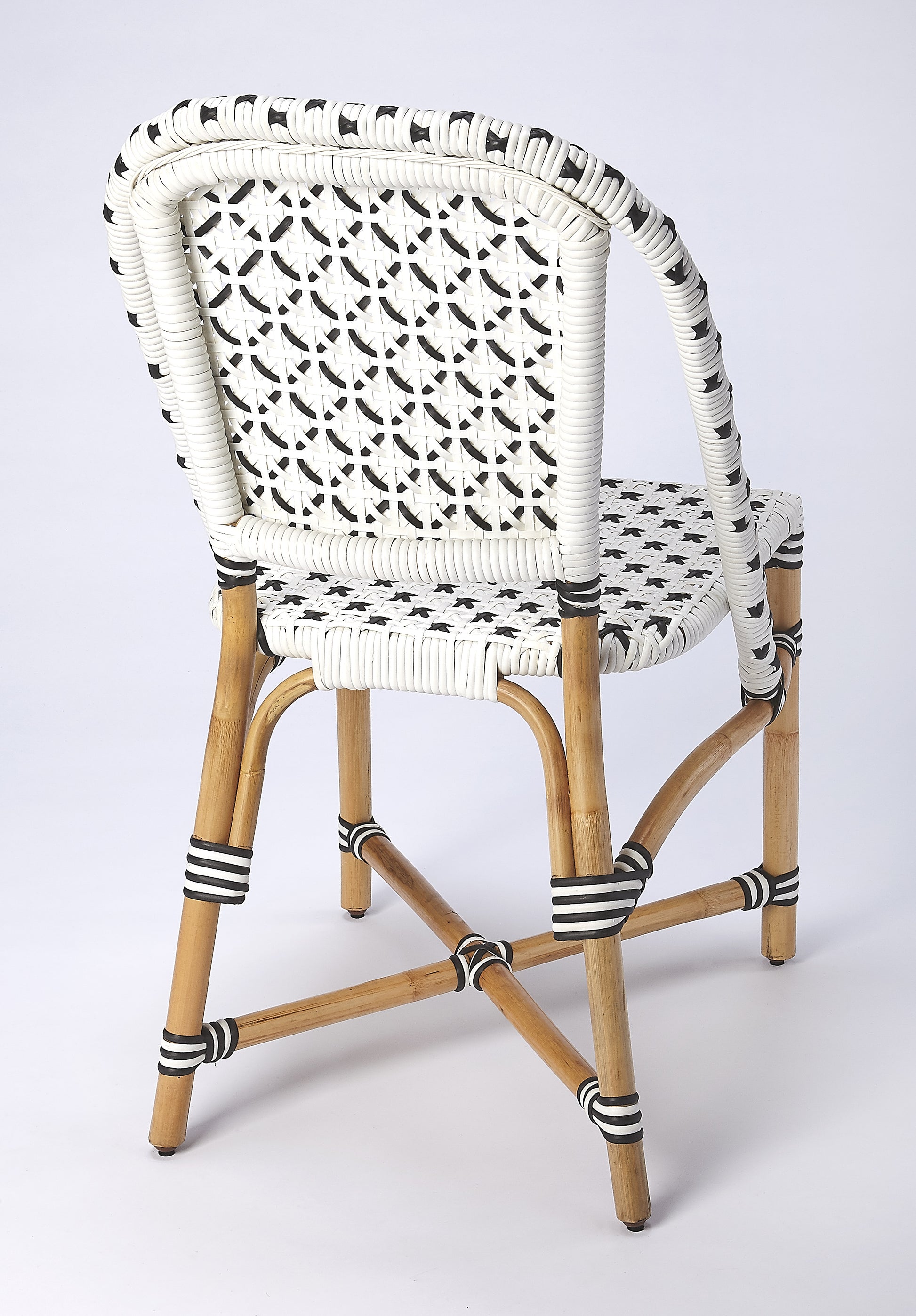 Butler Specialty Company Tenor 18.5 in. Seat Height Rattan Side Dining Chair with Back, White
