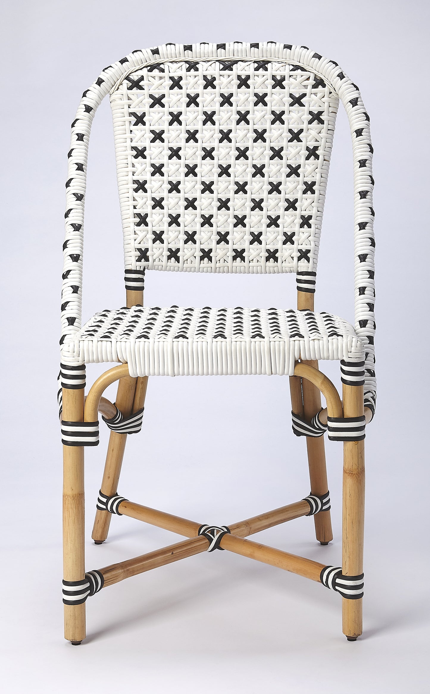Butler Specialty Company Tenor 18.5 in. Seat Height Rattan Side Dining Chair with Back, White