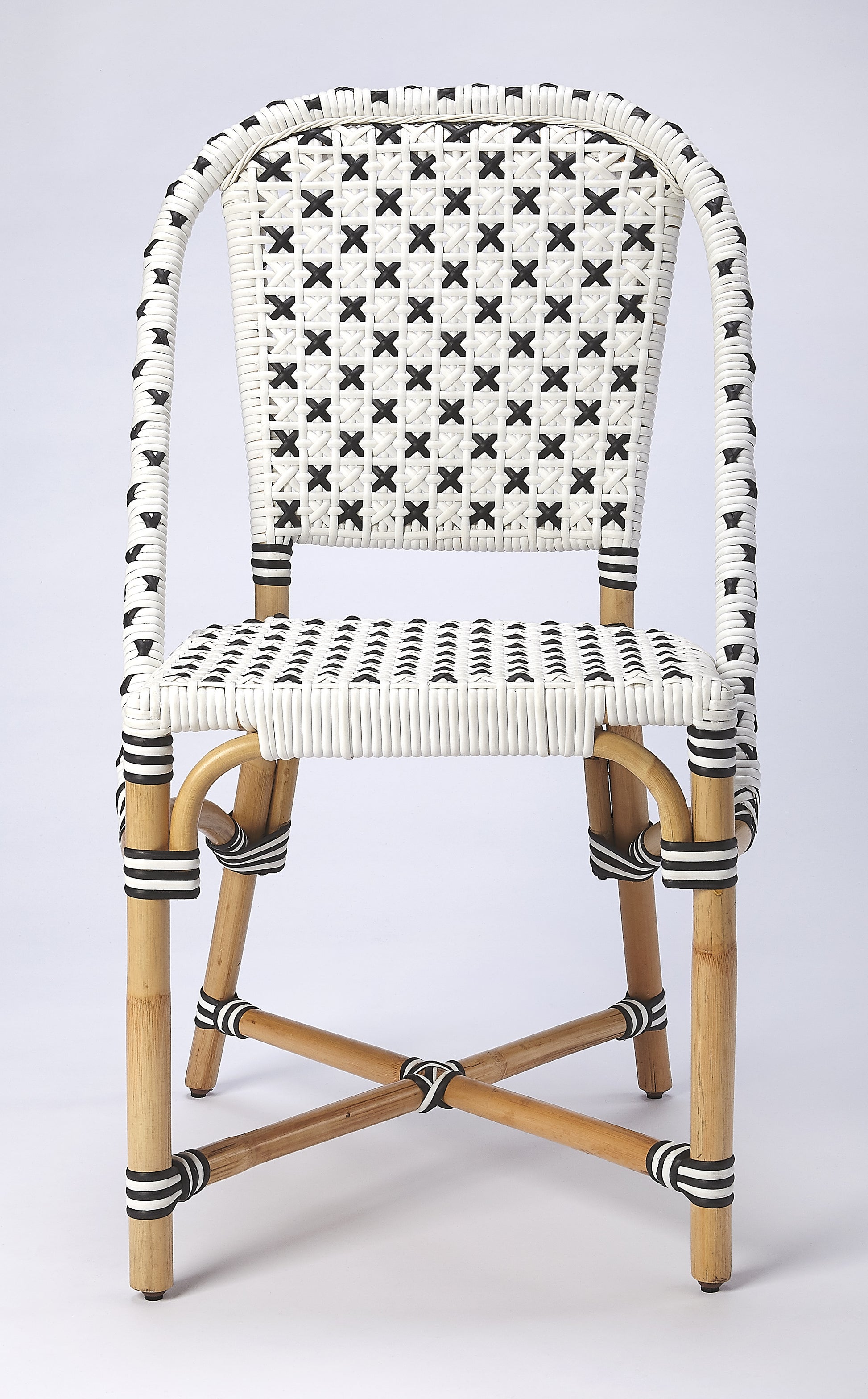 Butler Specialty Company Tenor 18.5 in. Seat Height Rattan Side Dining Chair with Back, White
