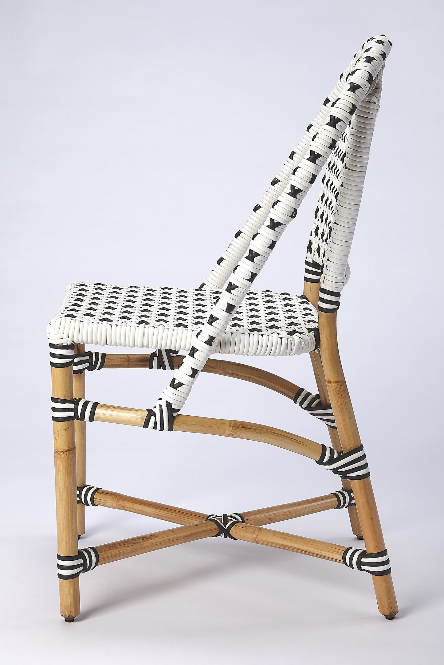 Butler Specialty Company Tenor 18.5 in. Seat Height Rattan Side Dining Chair with Back, White