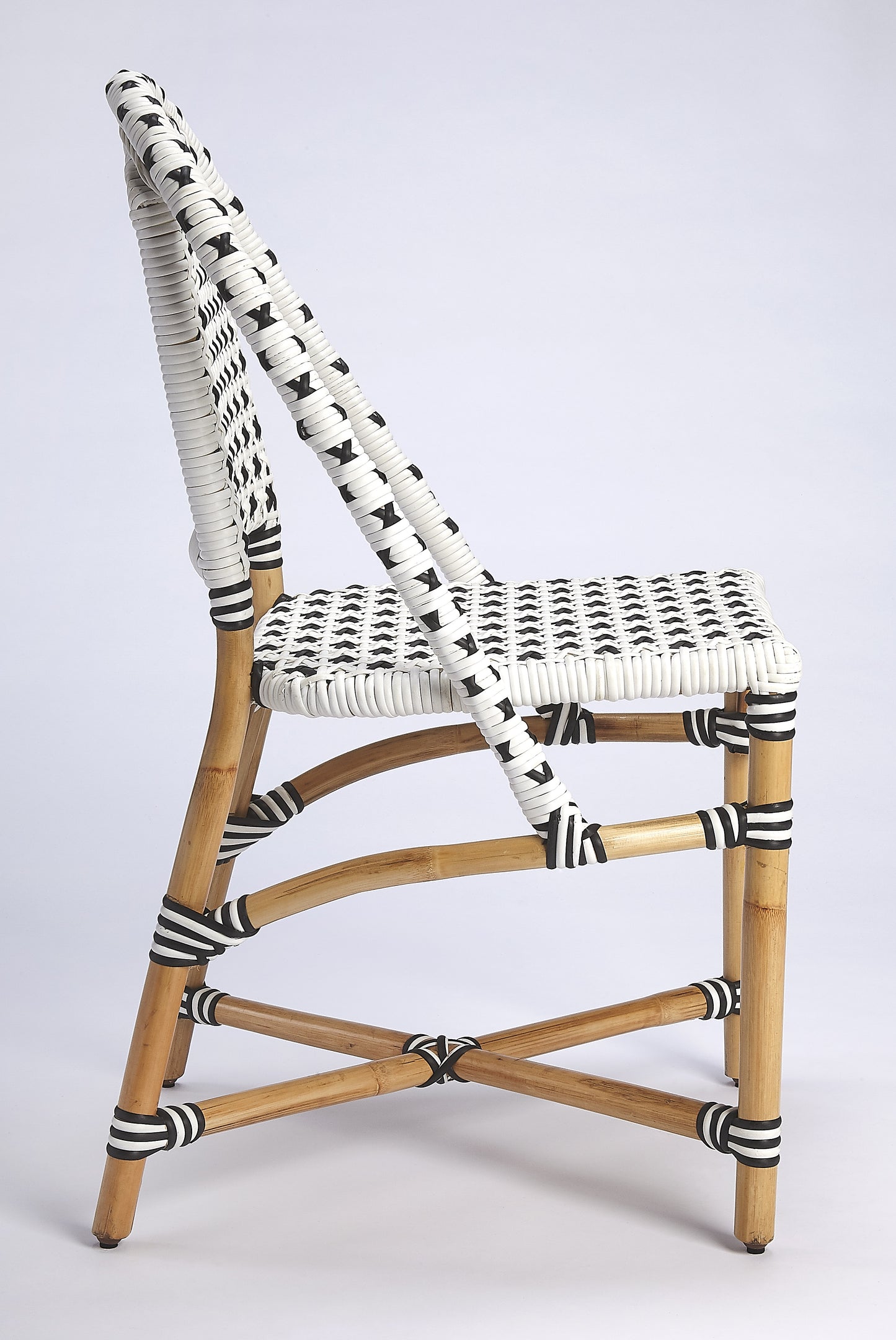 Butler Specialty Company Tenor 18.5 in. Seat Height Rattan Side Dining Chair with Back, White