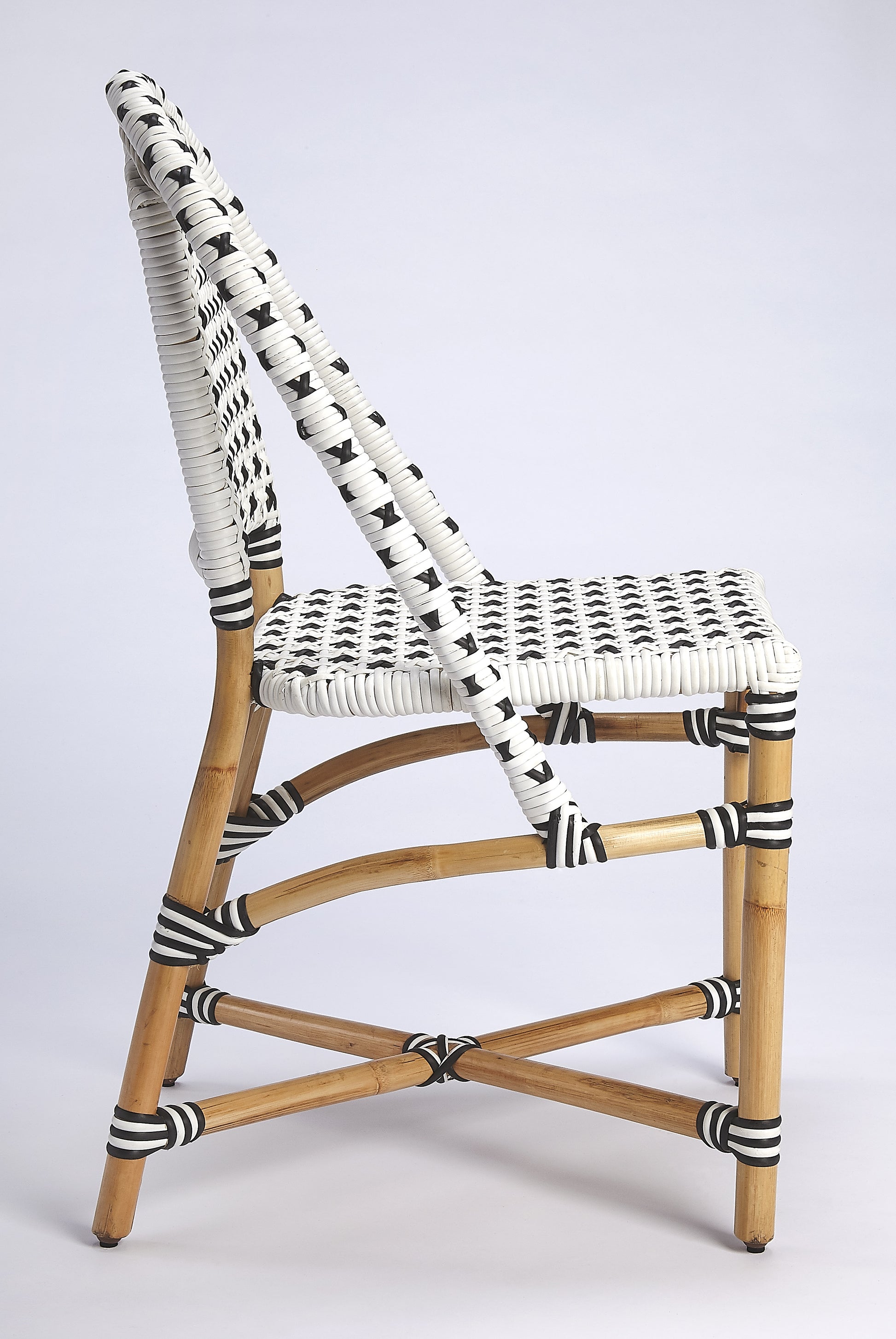 Butler Specialty Company Tenor 18.5 in. Seat Height Rattan Side Dining Chair with Back, White