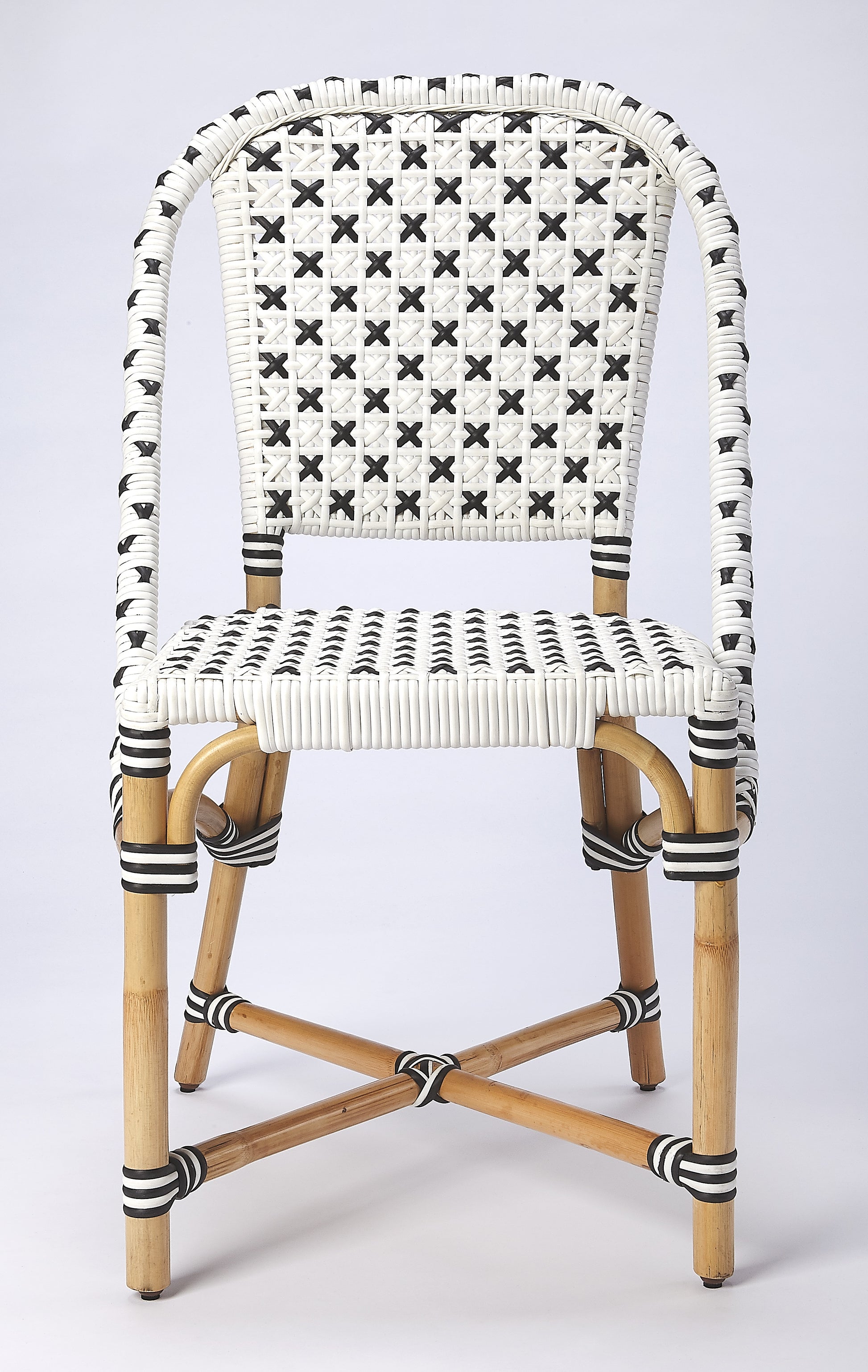 Butler Specialty Company Tenor 18.5 in. Seat Height Rattan Side Dining Chair with Back, White