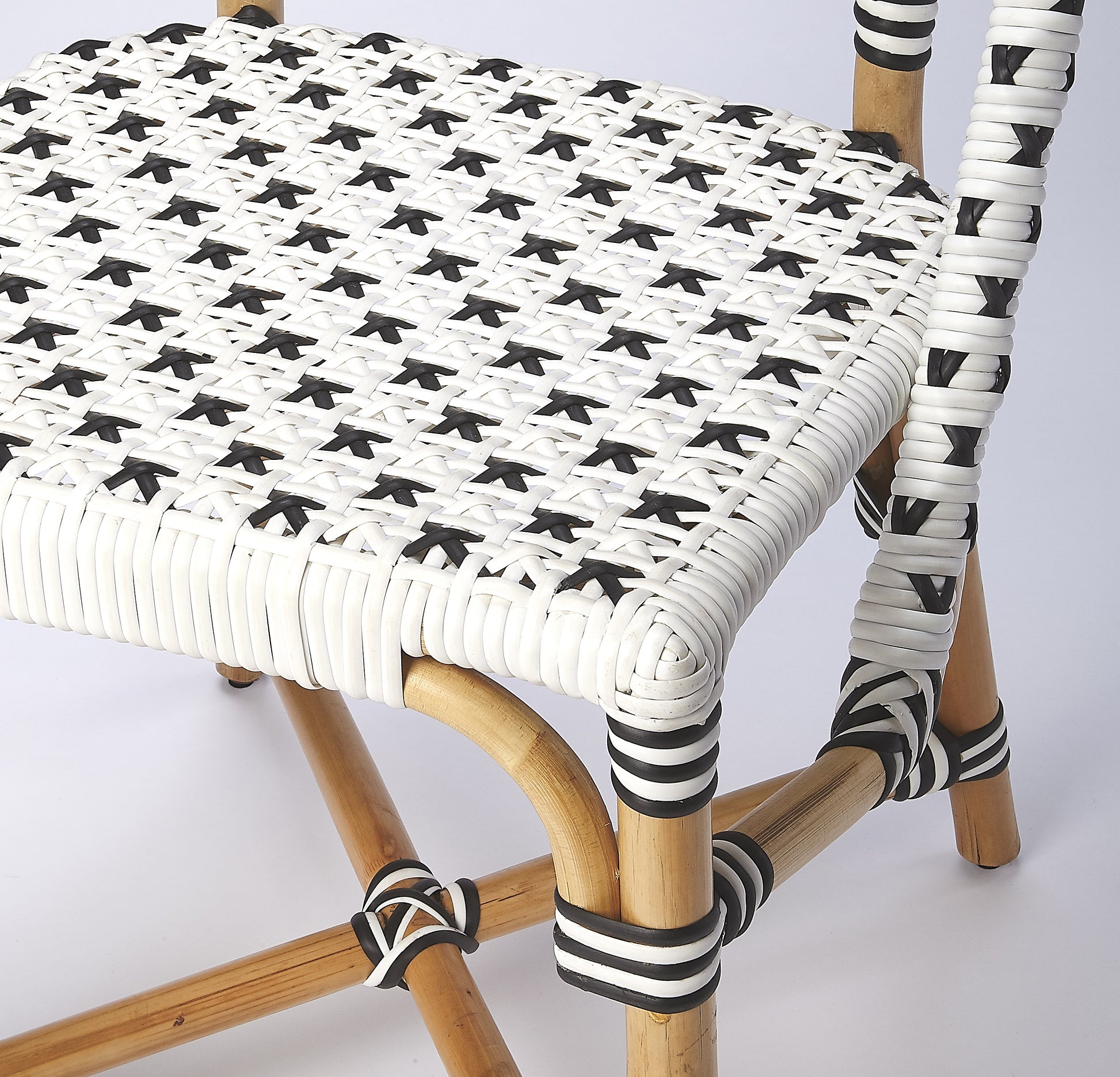 Butler Specialty Company Tenor 18.5 in. Seat Height Rattan Side Dining Chair with Back, White