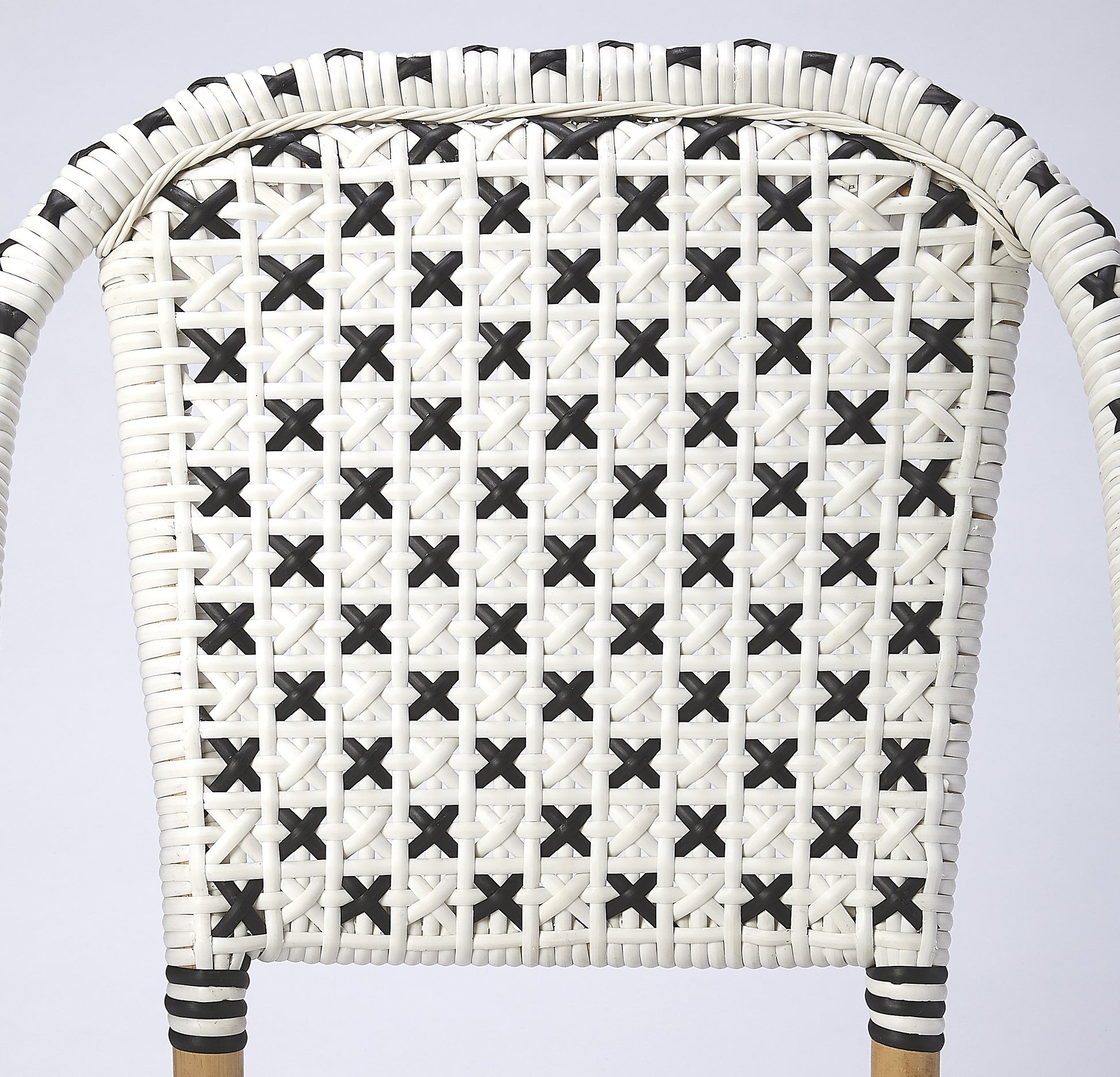 Butler Specialty Company Tenor 18.5 in. Seat Height Rattan Side Dining Chair with Back, White