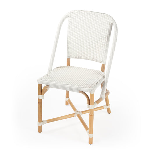 Butler Specialty Company Tenor 18.5 in. Seat Height Rattan Side Dining Chair with Back, White