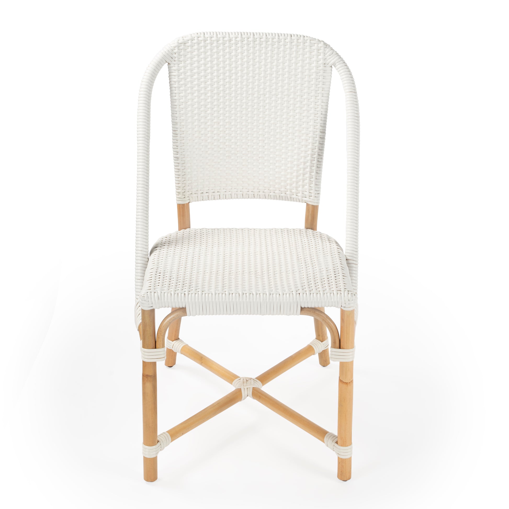 Butler Specialty Company Tenor 18.5 in. Seat Height Rattan Side Dining Chair with Back, White