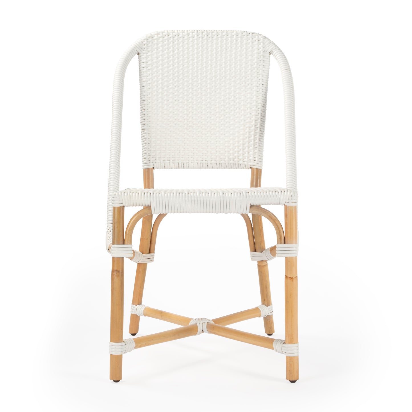 Butler Specialty Company Tenor 18.5 in. Seat Height Rattan Side Dining Chair with Back, White