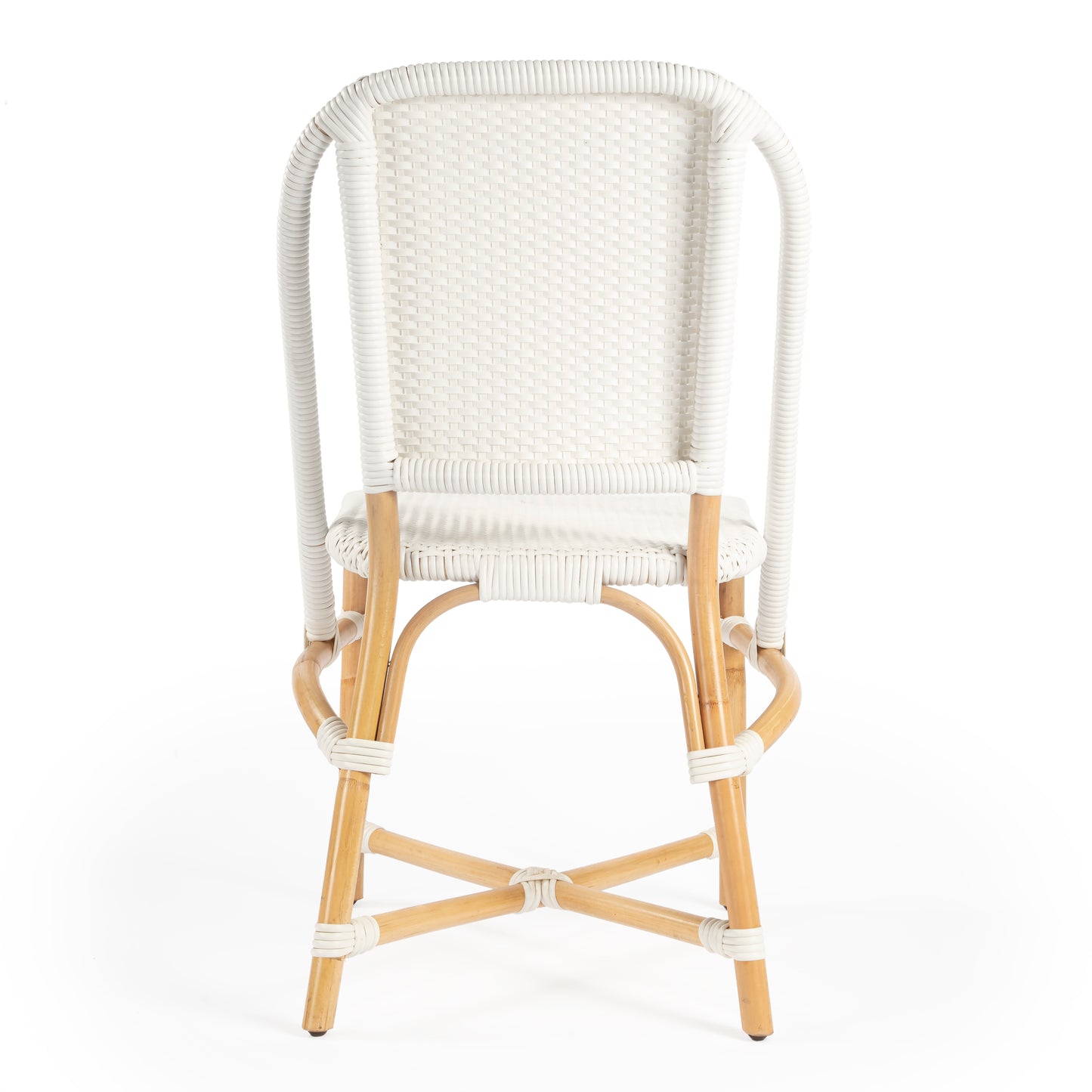 Butler Specialty Company Tenor 18.5 in. Seat Height Rattan Side Dining Chair with Back, White
