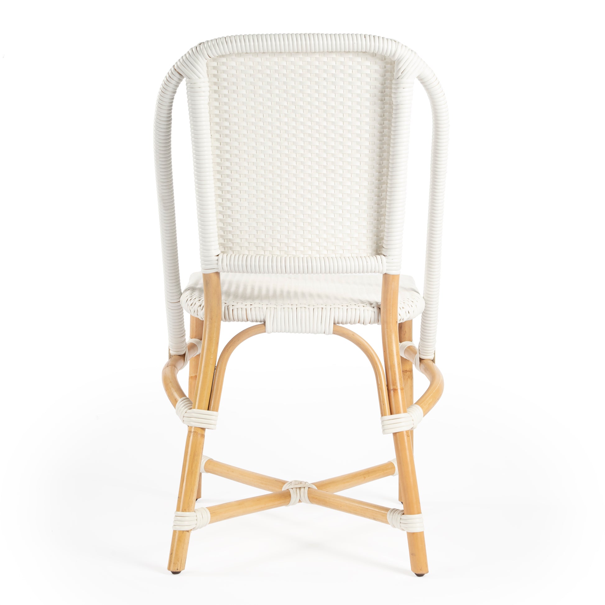 Butler Specialty Company Tenor 18.5 in. Seat Height Rattan Side Dining Chair with Back, White