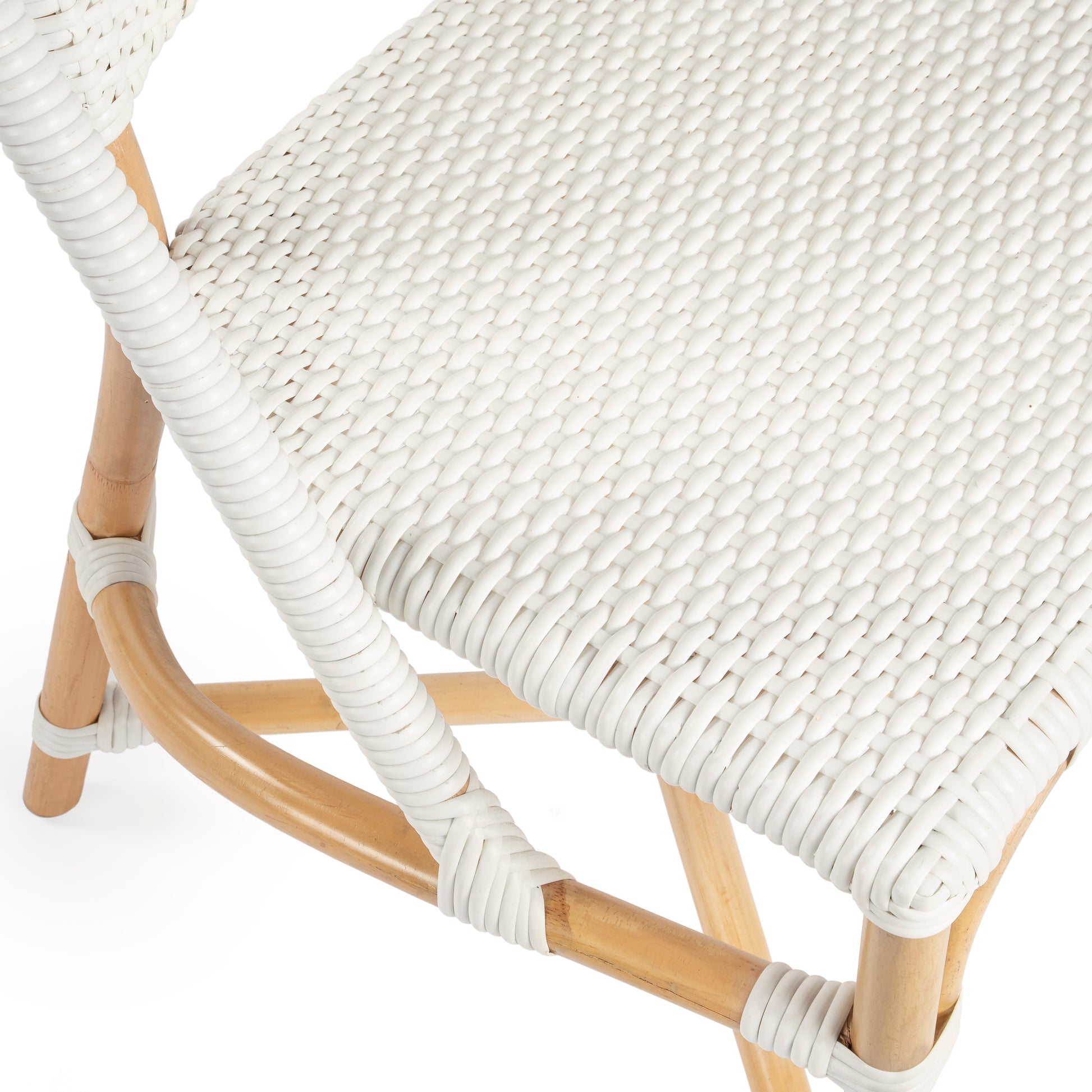 Butler Specialty Company Tenor 18.5 in. Seat Height Rattan Side Dining Chair with Back, White