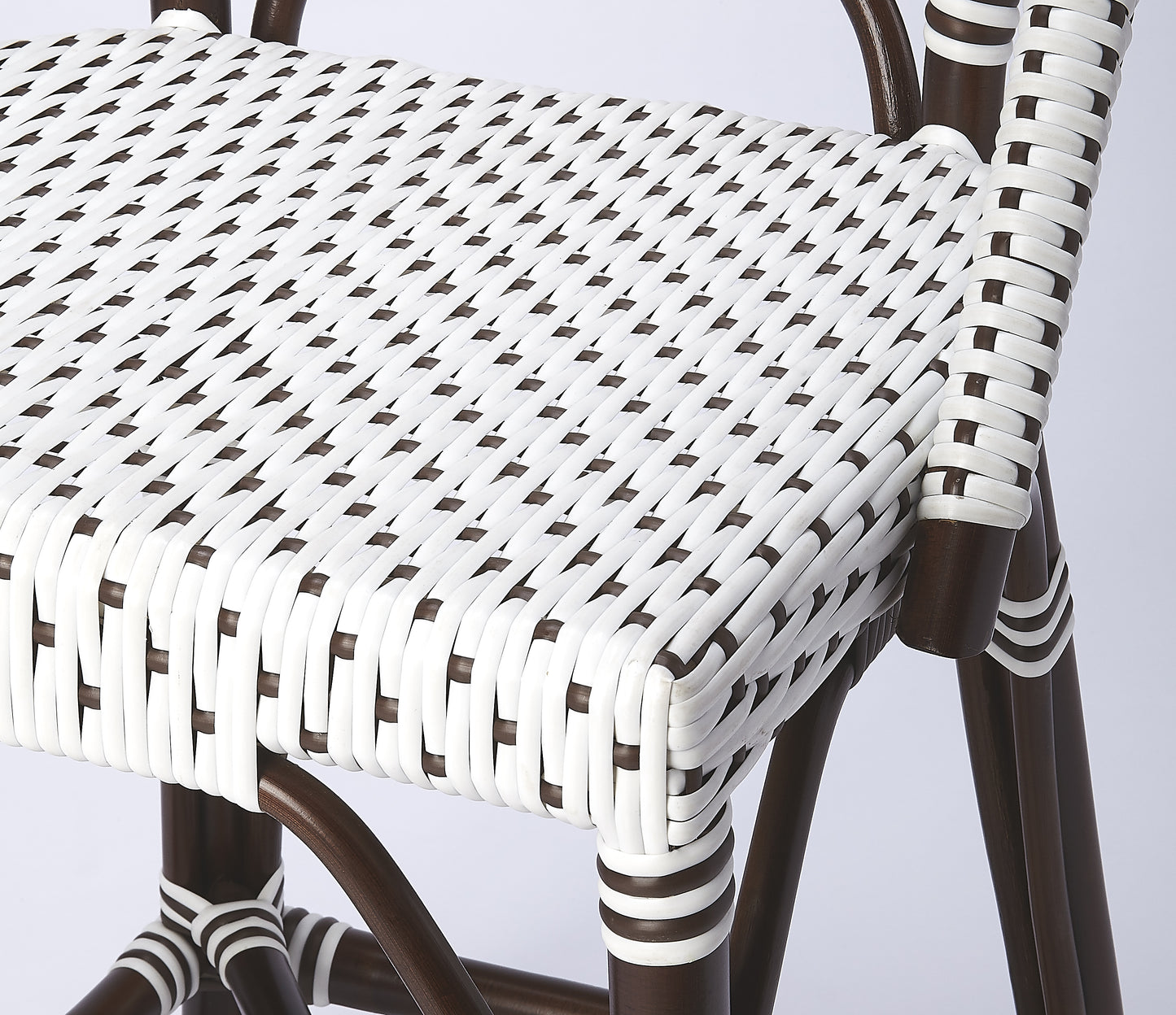 Solstice Rattan 25" Counter Stool in White and Brown Dot 5399354