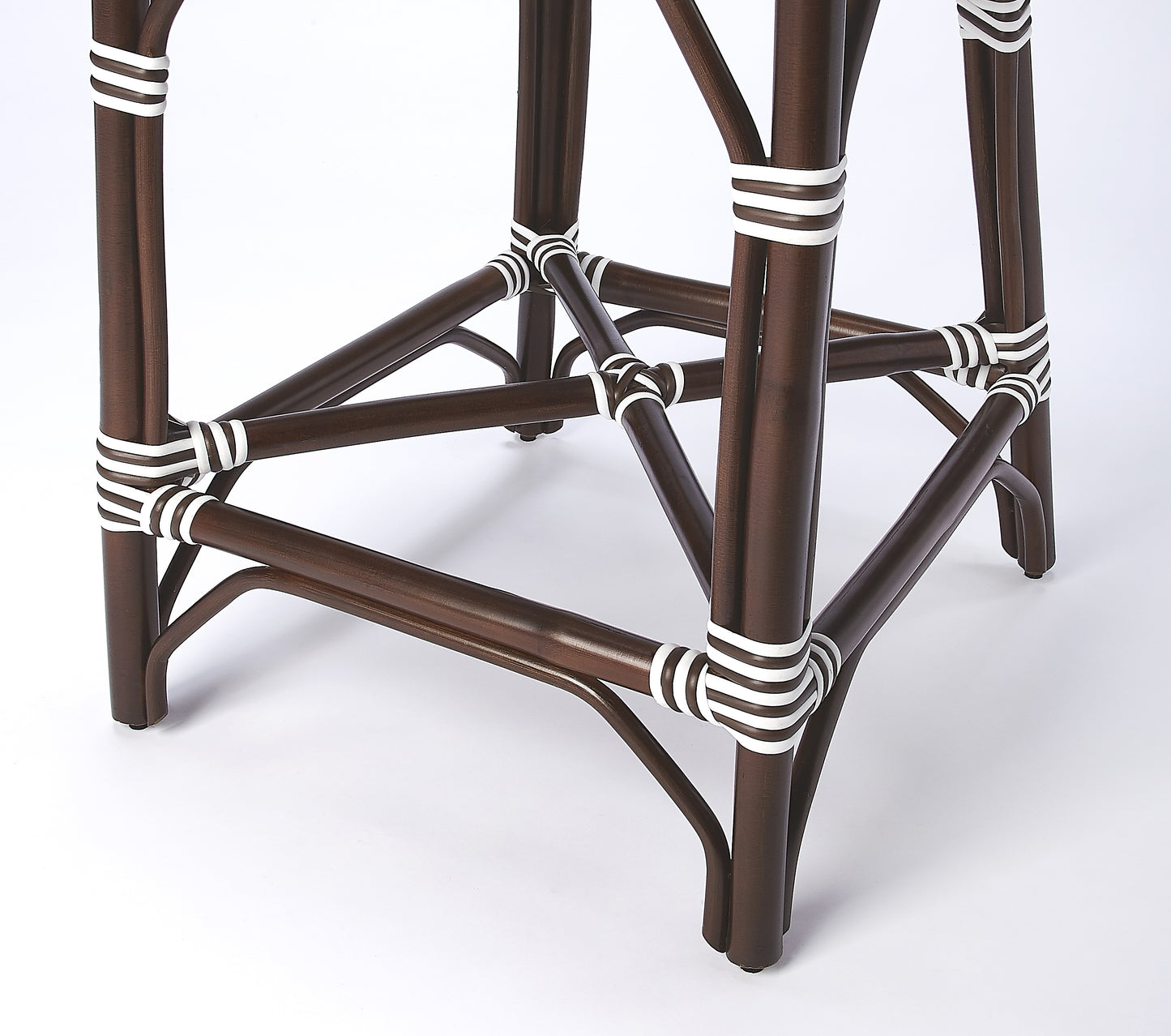 Solstice Rattan 25" Counter Stool in White and Brown Dot 5399354