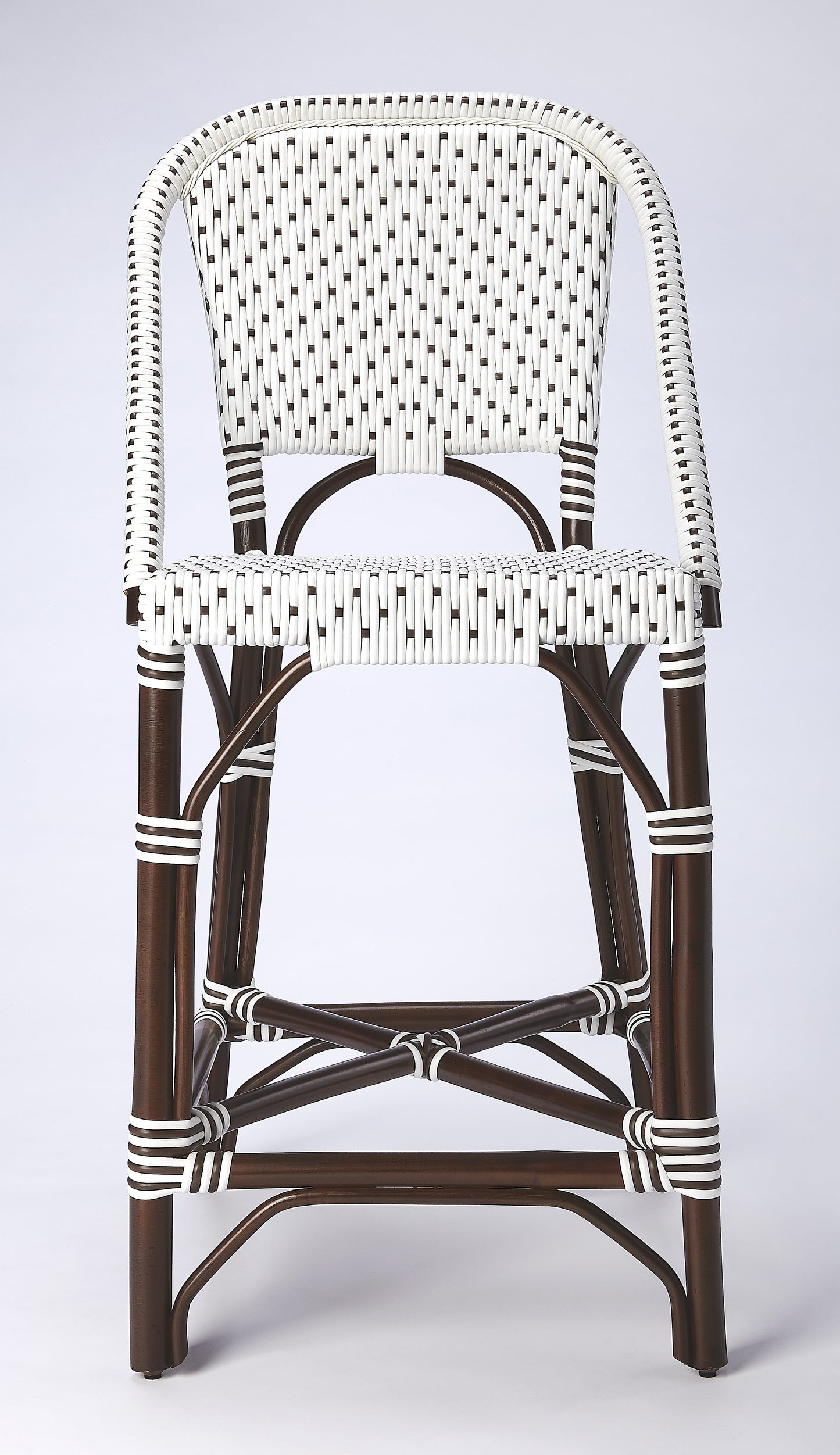 Solstice Rattan 25" Counter Stool in White and Brown Dot 5399354