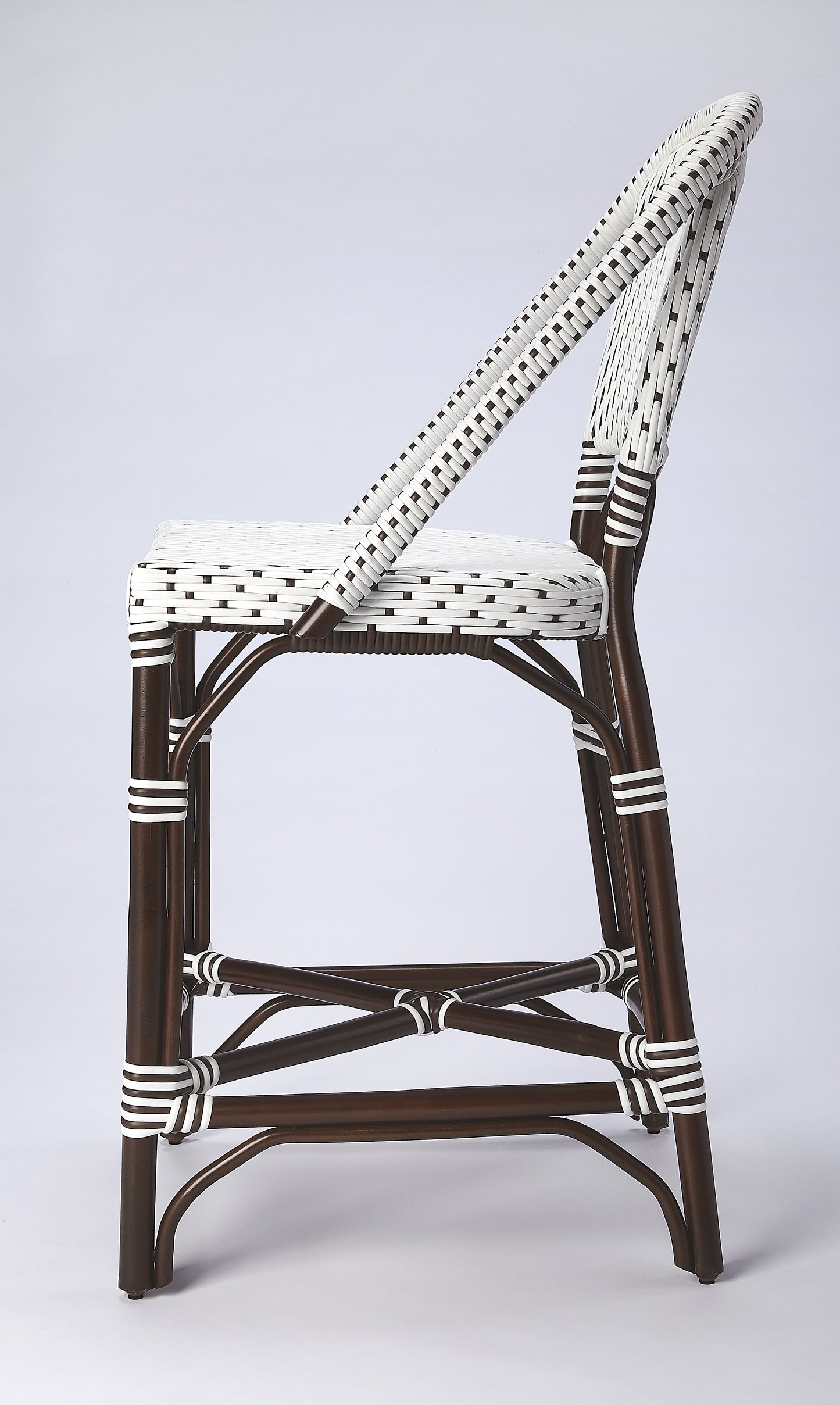 Solstice Rattan 25" Counter Stool in White and Brown Dot 5399354