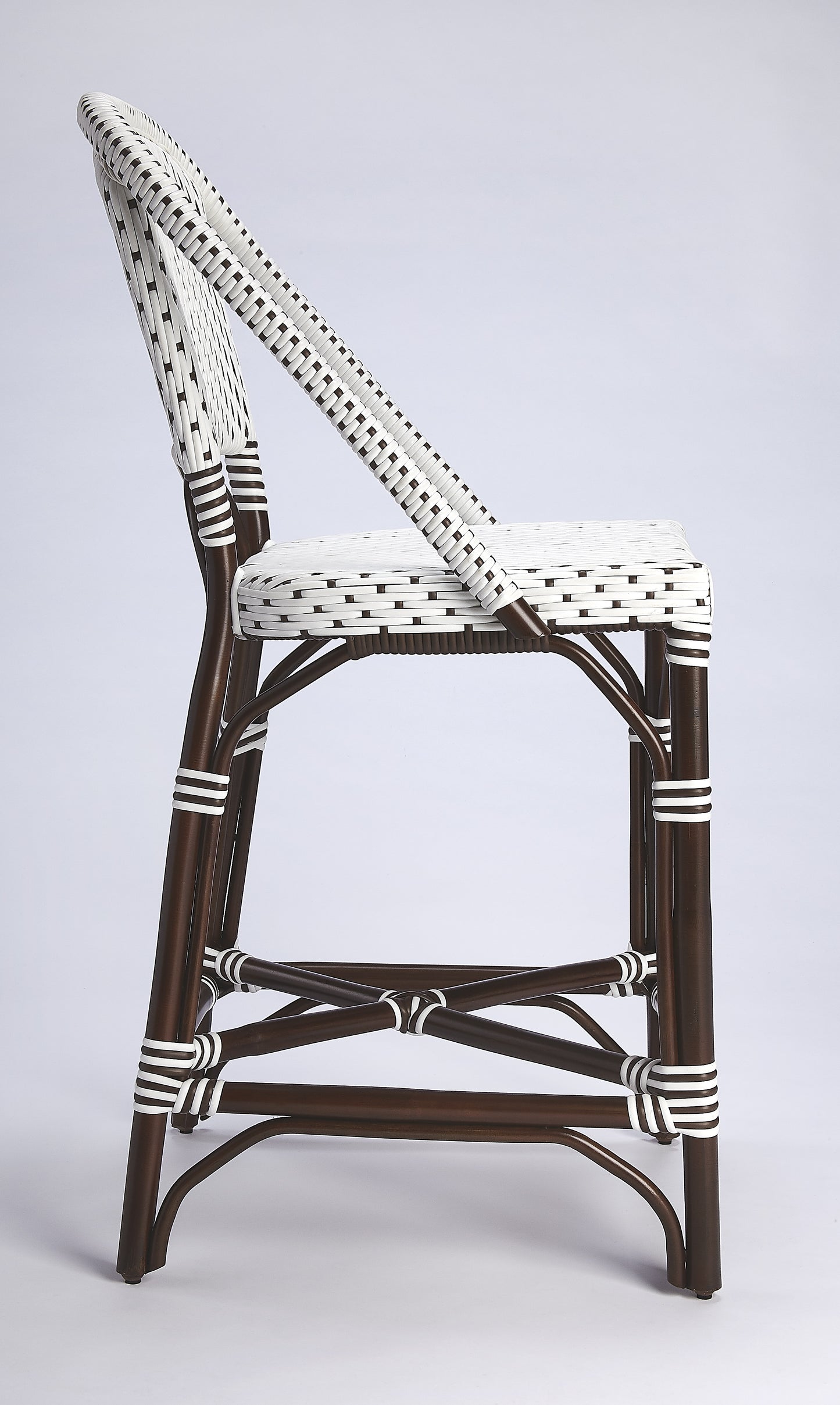 Solstice Rattan 25" Counter Stool in White and Brown Dot 5399354
