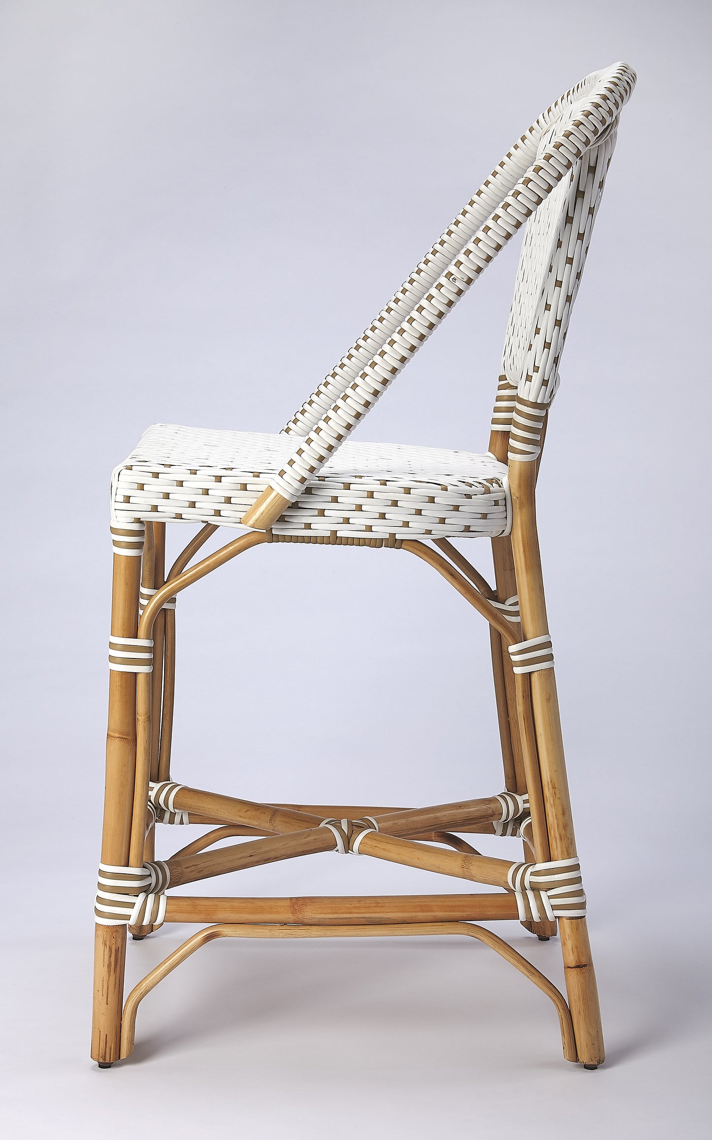 Solstice Rattan 25" Counter Stool in White and Tan Dot 5399415