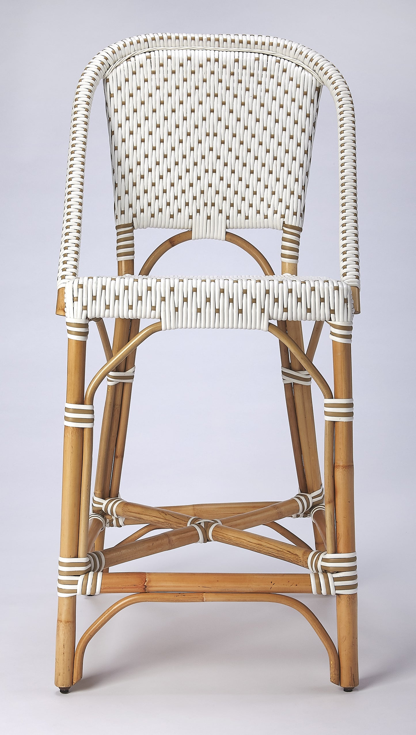 Solstice Rattan 25" Counter Stool in White and Tan Dot 5399415