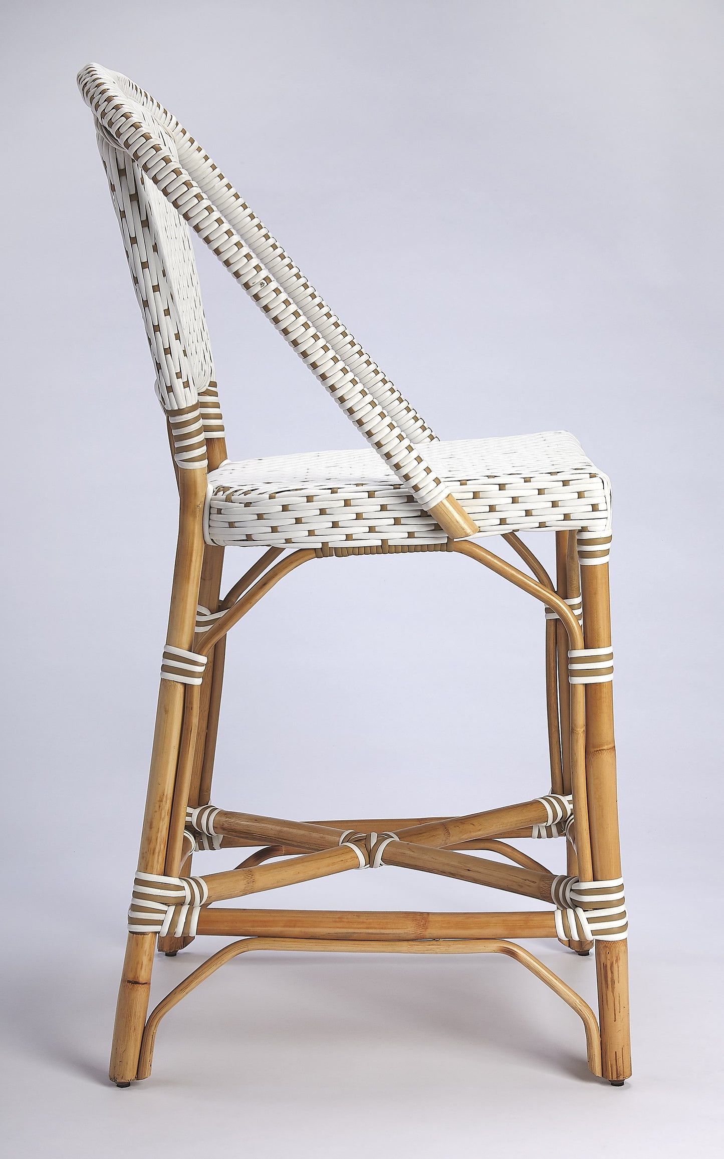 Solstice Rattan 25" Counter Stool in White and Tan Dot 5399415