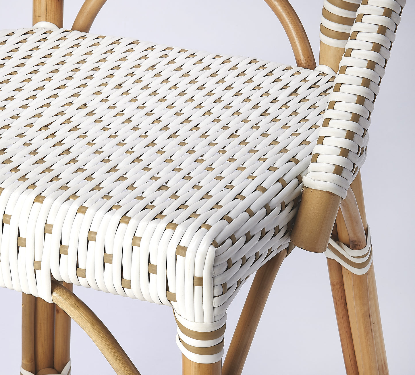 Solstice Rattan 25" Counter Stool in White and Tan Dot 5399415