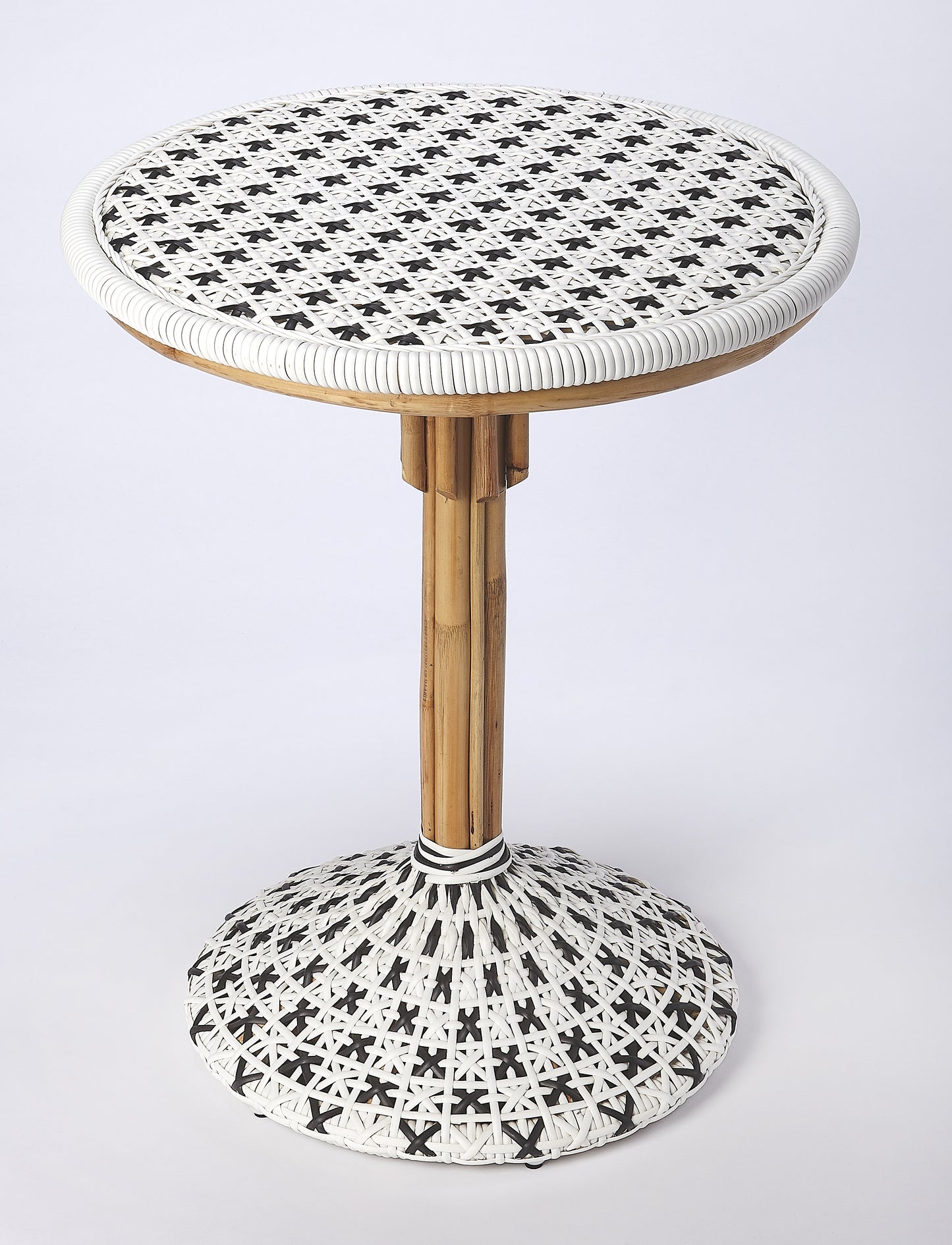 Butler Specialty Company Tenor 23.5 in. W Round Rattan Bistro Table, White