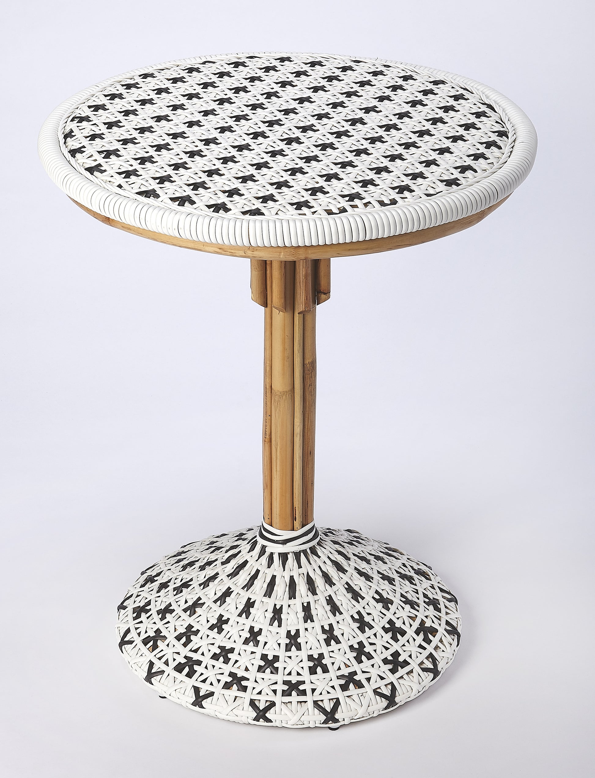 Butler Specialty Company Tenor 23.5 in. W Round Rattan Bistro Table, White