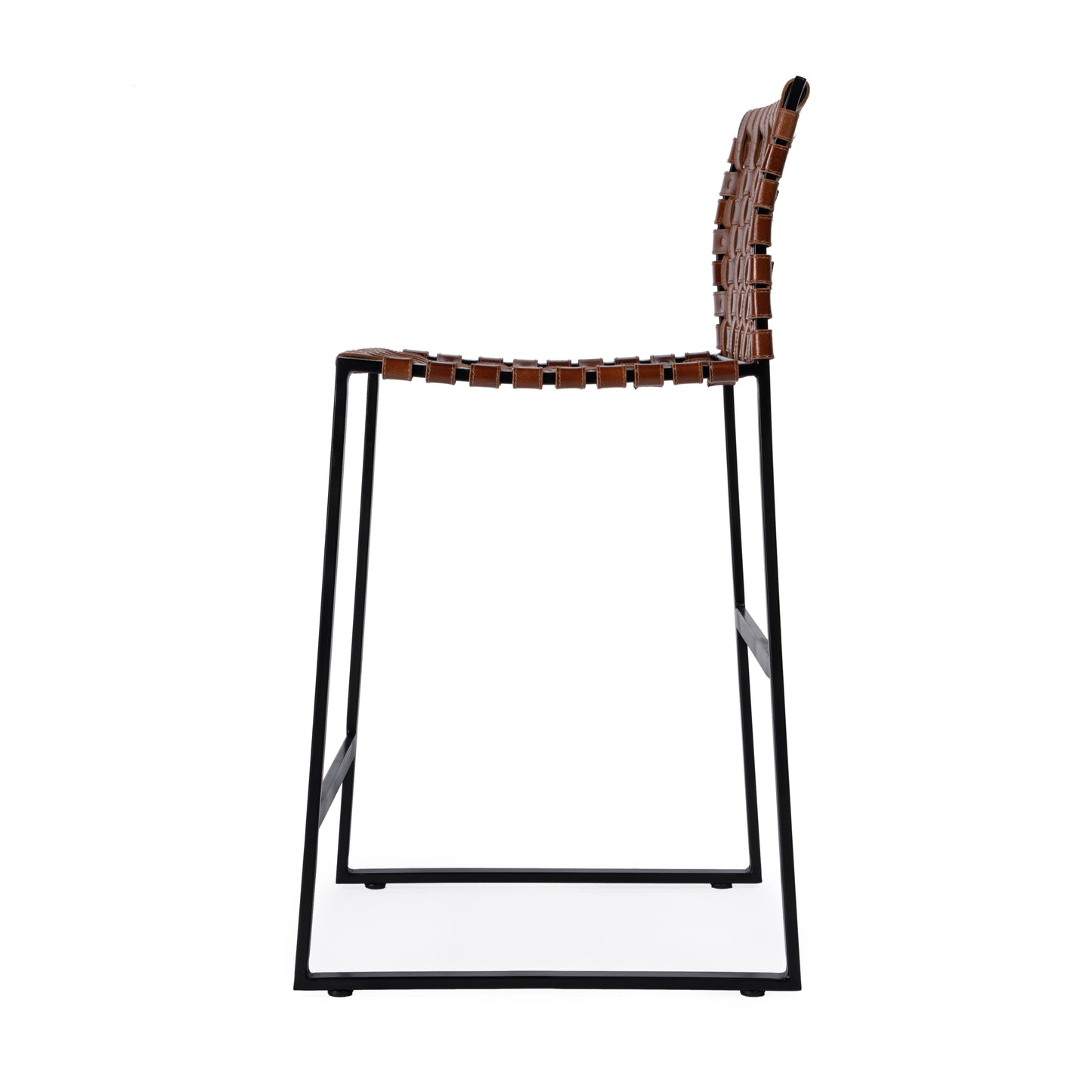 Butler Specialty Company Urban 25 in. Seat Height Woven Leather Counter Stool, Medium Brown