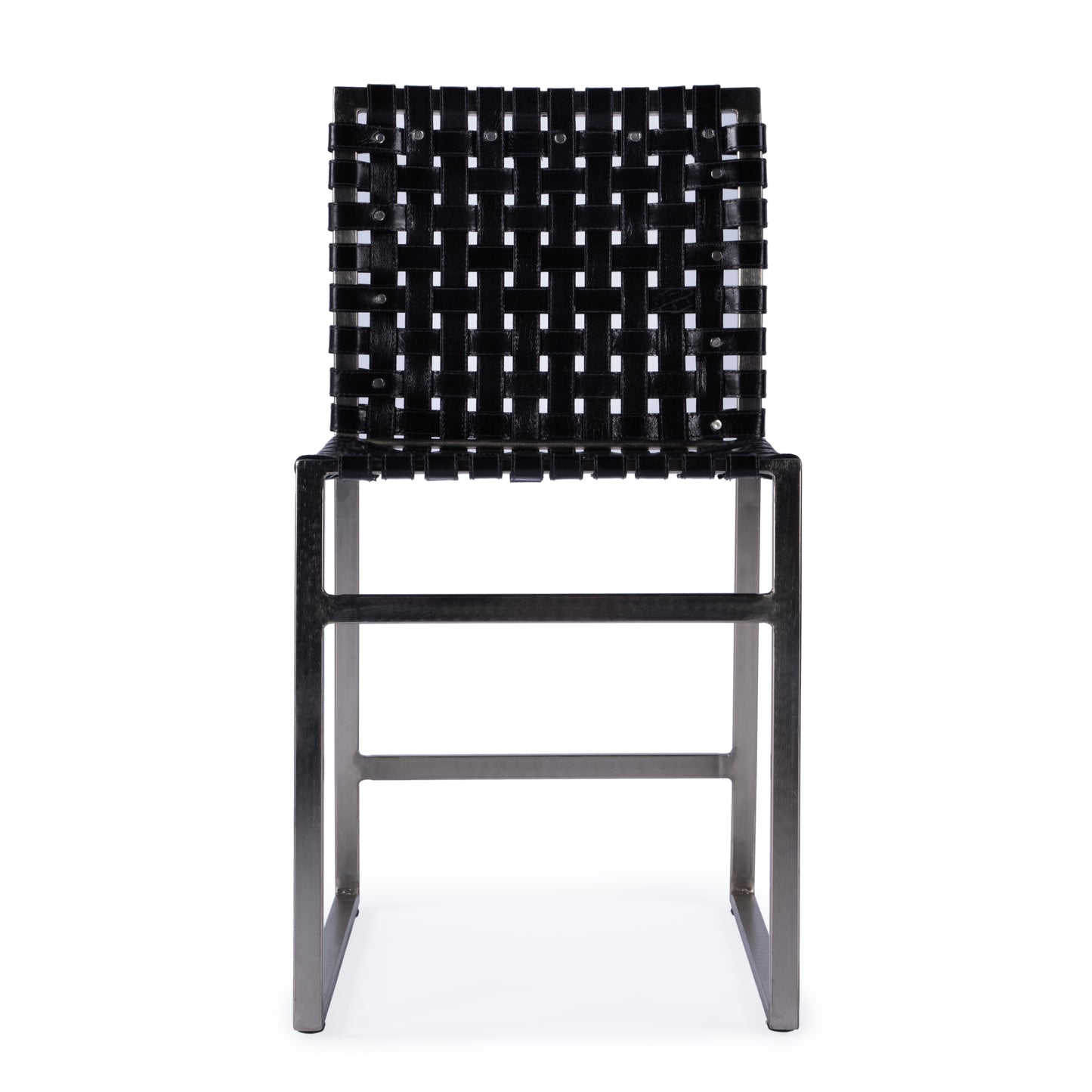 Butler Specialty Company Urban 24.5 in. Seat Height Woven Leather Side Chair, Black