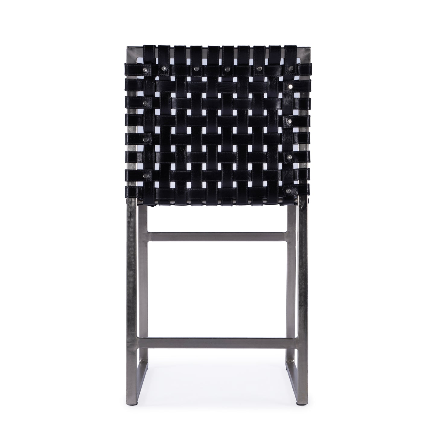 Butler Specialty Company Urban 24.5 in. Seat Height Woven Leather Side Chair, Black
