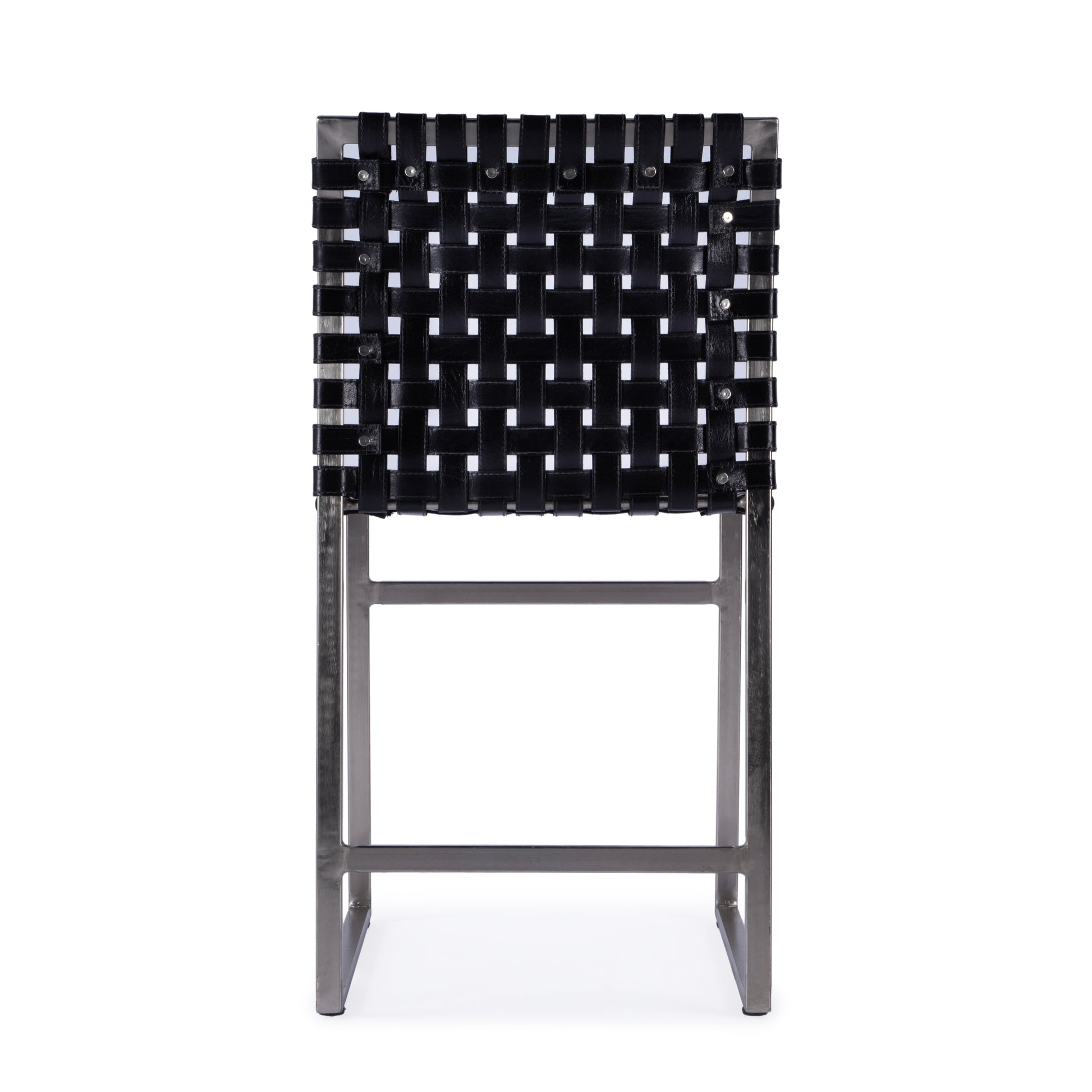 Butler Specialty Company Urban 24.5 in. Seat Height Woven Leather Side Chair, Black