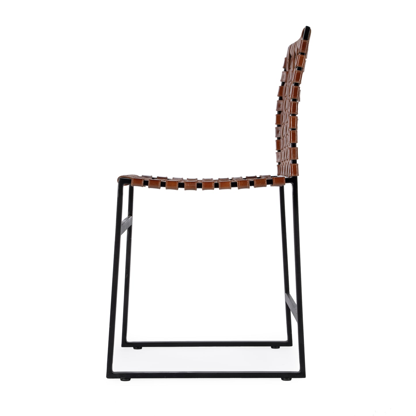 Butler Specialty Company Urban 24.5 in. Seat Height Woven Leather Side Chair, Medium Brown