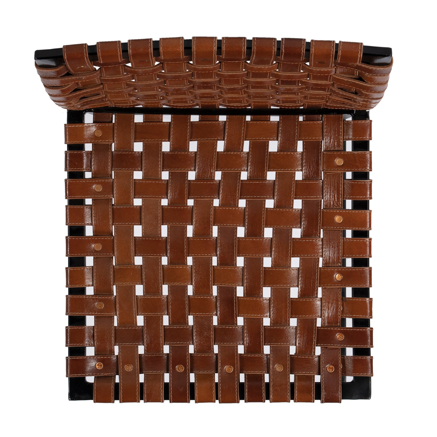 Butler Specialty Company Urban 24.5 in. Seat Height Woven Leather Side Chair, Medium Brown