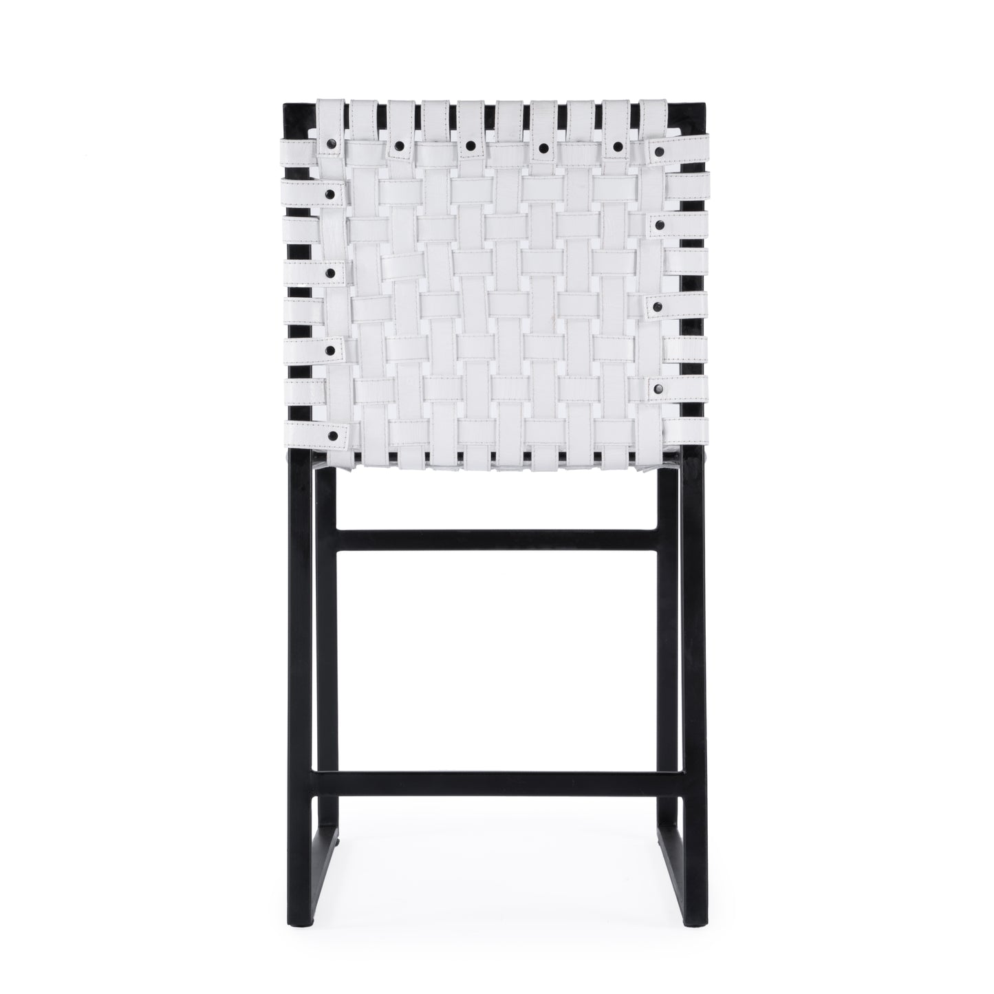 Butler Specialty Company Urban 24.5 in. Seat Height Woven Leather Side Chair, White