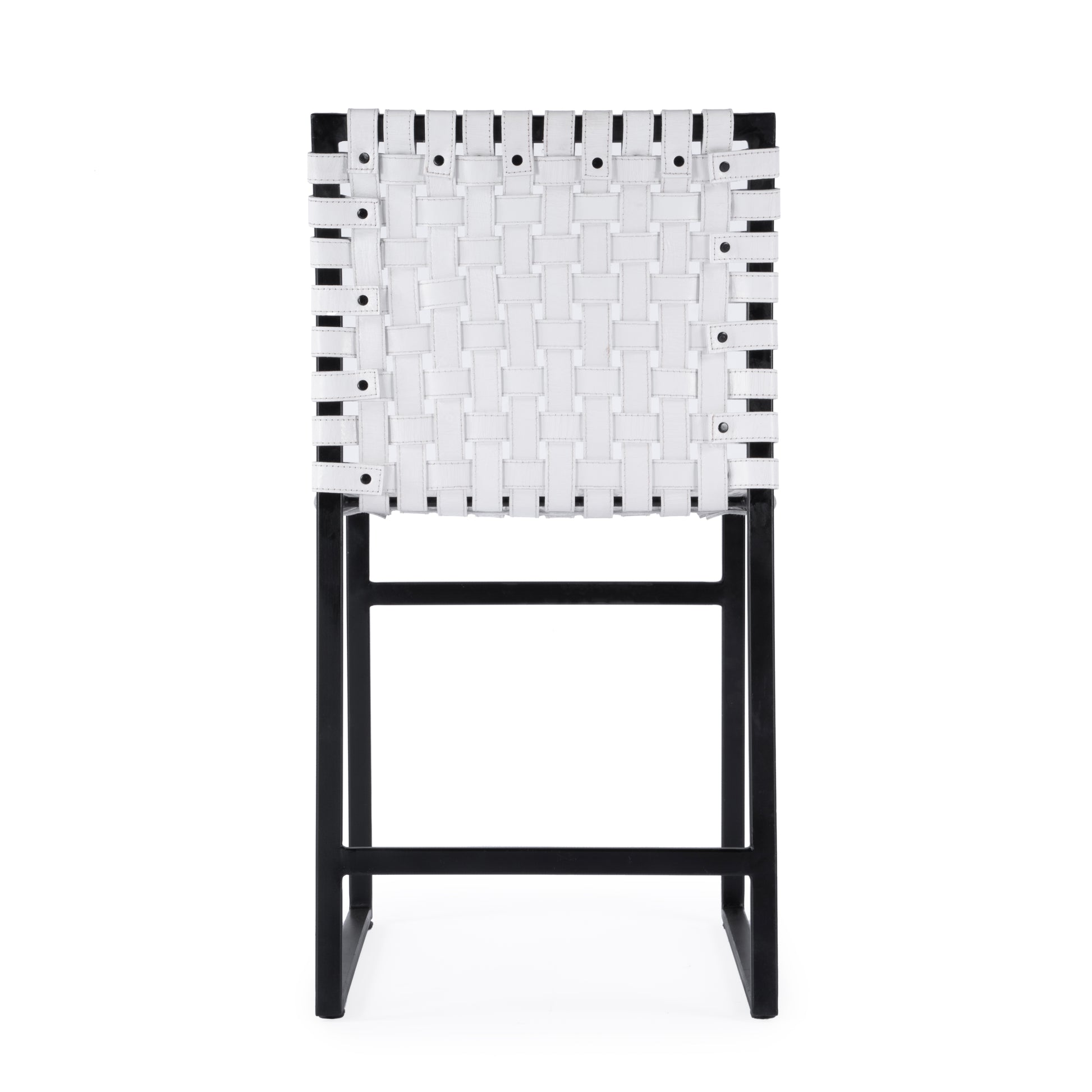 Butler Specialty Company Urban 24.5 in. Seat Height Woven Leather Side Chair, White