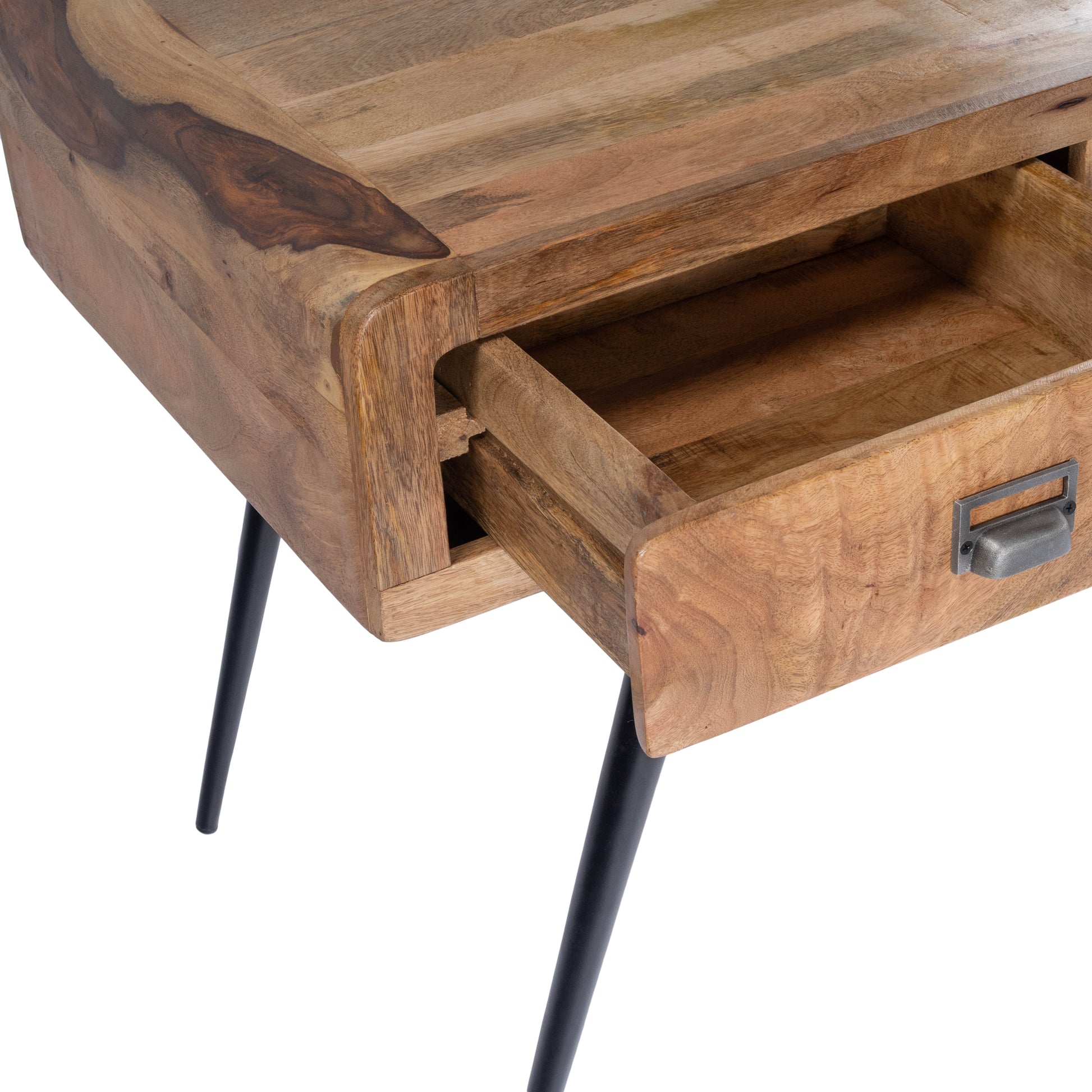 Butler Specialty Company Anuri 54.25 in. W Rectangular Wood and Metal 1 Drawer Writing Desk, Light Brown