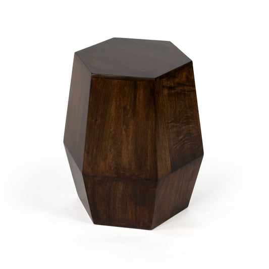 Butler Specialty Company Gulchatai 15 in. W Hexagon Wood Side Table, Dark Brown