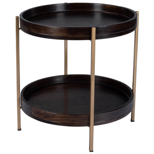Damirra Wood & Metal Side Table in Dark Brown 5454140